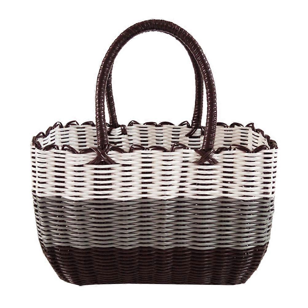 Picnic Basket Handwoven Tote Bag For Women Multi Functional Storage Picnic And Everyday Use Assorted Color 31.00X21.00X13.00CM 1Pcs