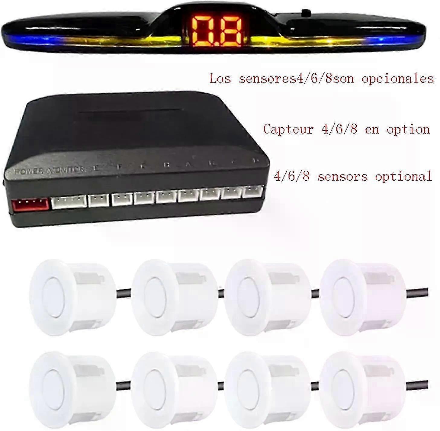 Radar-Parksensor-Kit mit Hintergrundbeleuchtung, LED-Anzeigesystem und Backup-Monitor für 4/6/8-Sensoren