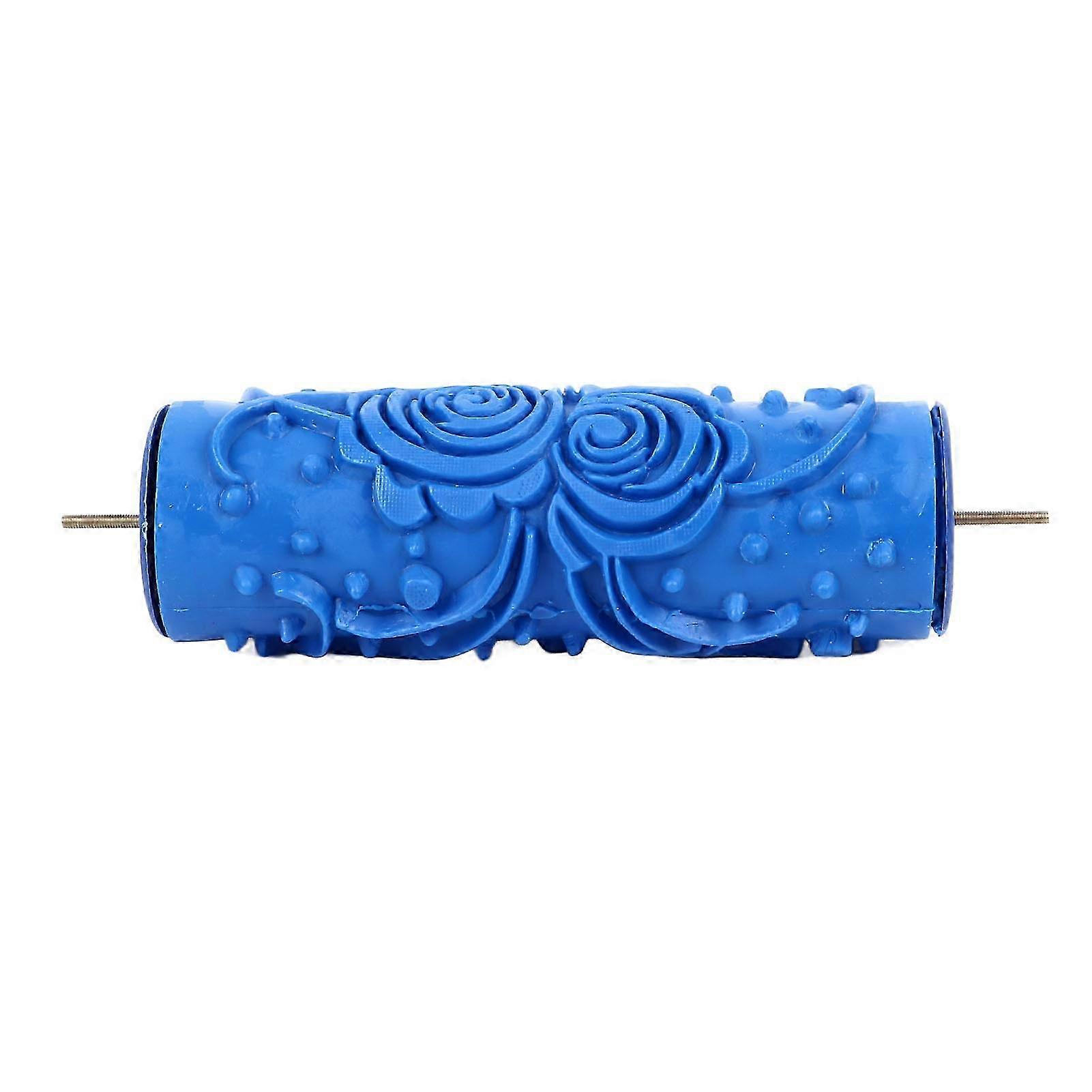 5in Rubber Pattern Paint Roller Beautiful Patterns Reusable Decorative Art Texture Roller Wall Patterned Rollers Stencil Flower for Use with