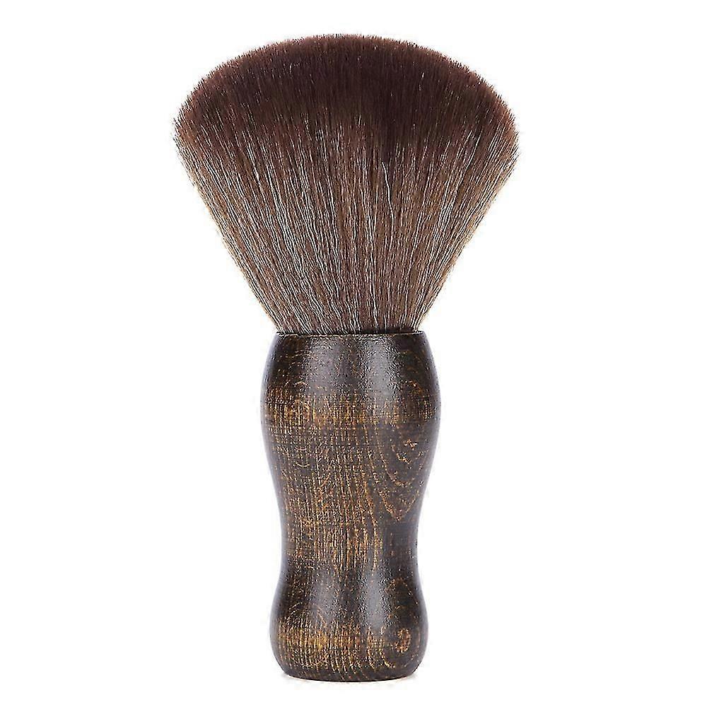 Smooth Handle Dusting Brush, Stylish Beard Brush with High-Quality Wood and Fine Fiber for Salon Professionals