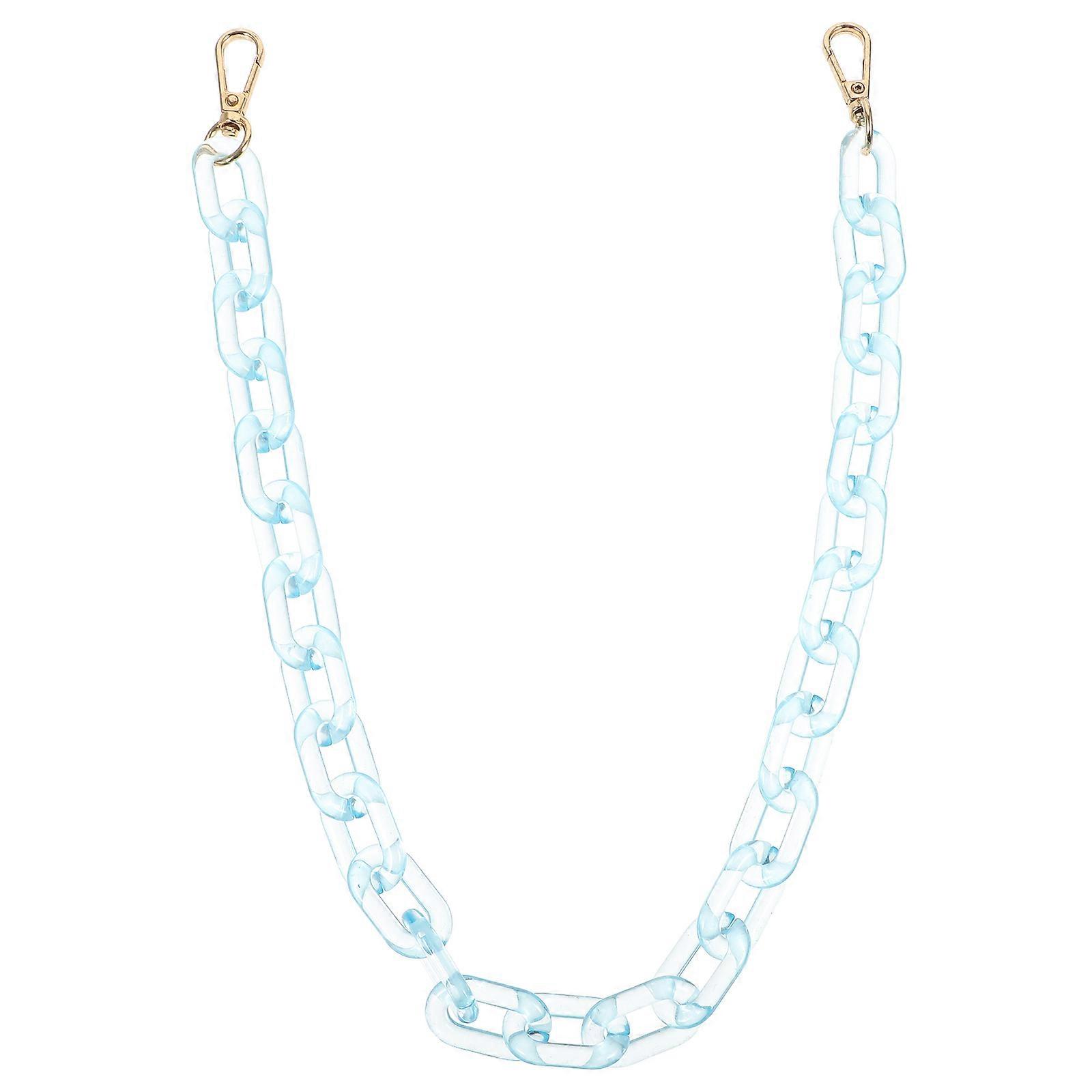 Short Bag Strap Bag Accessory Chain for Handbags Diy Projects Sky-Blue Color 23.8X0.7X0.7in 1Set