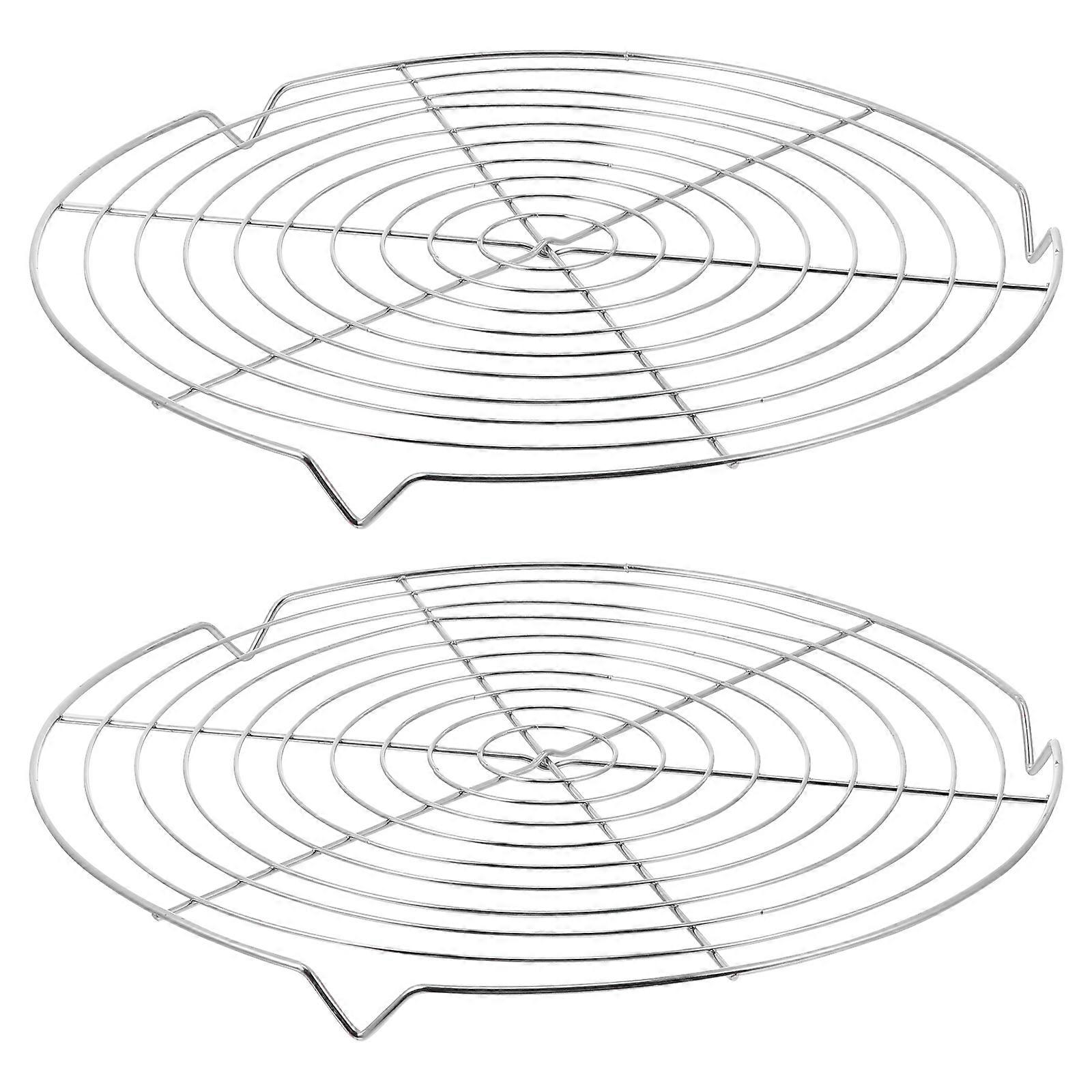 Baking Tools Silver Round Cake Cooling Rack for Bread Drying 2Pcs