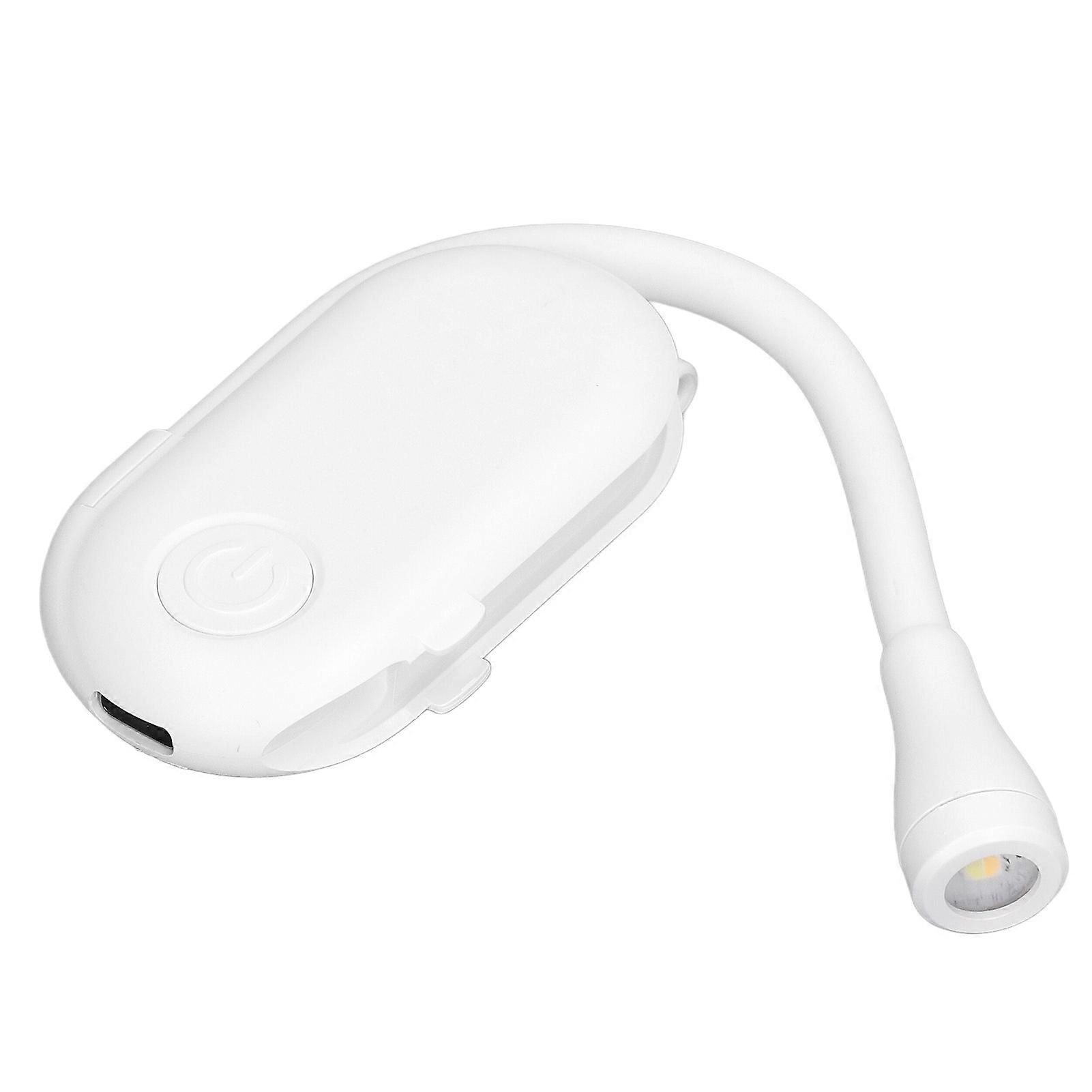 Book Reading Light USB Rechargeable 3 Colors Levels Brightness Adjustable Flexible Clip On Book Light Book Night Light White 