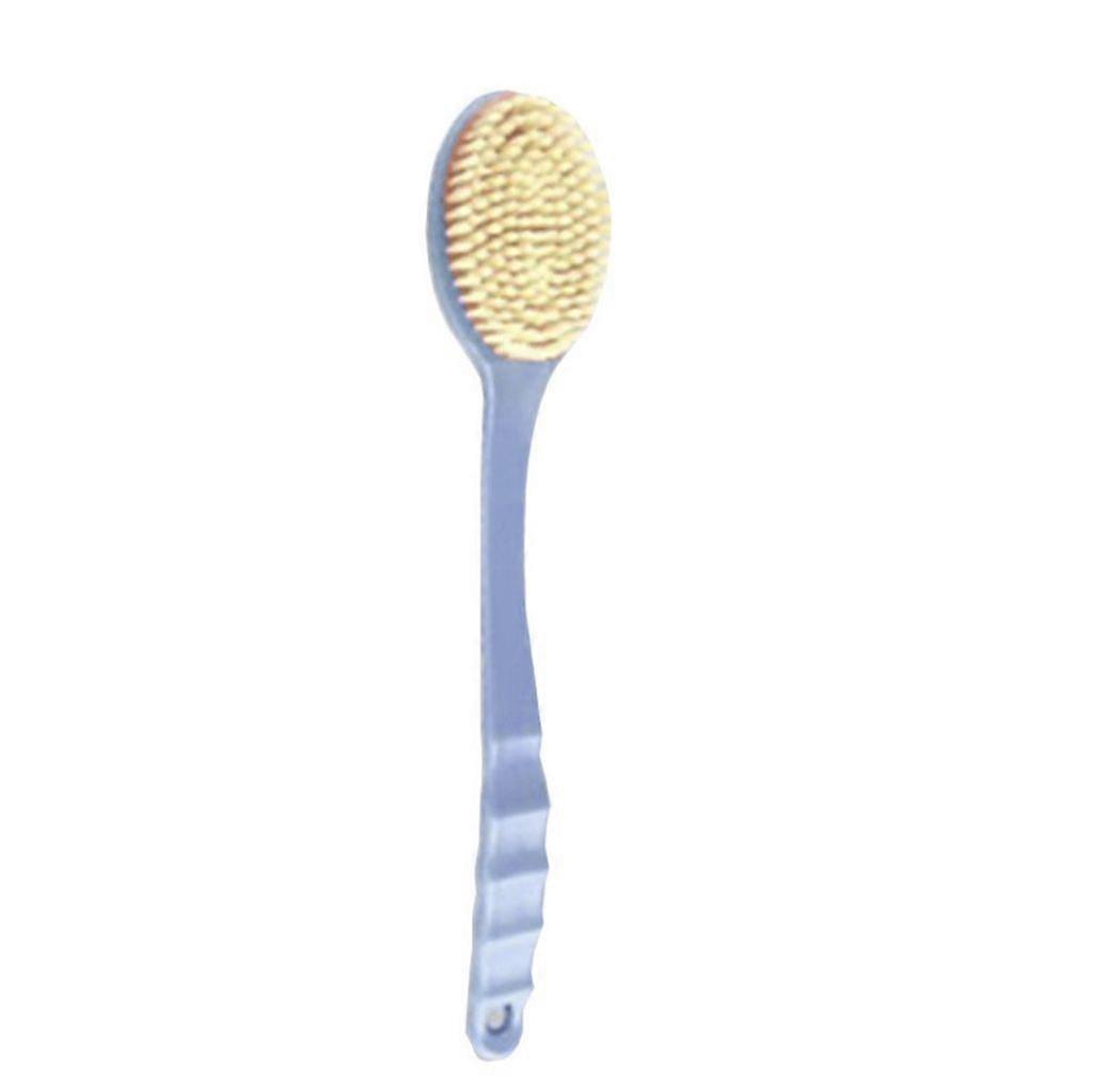 Practical high-friction bath brush with long handle. Ergonomic toilet brush with plastic back - blue