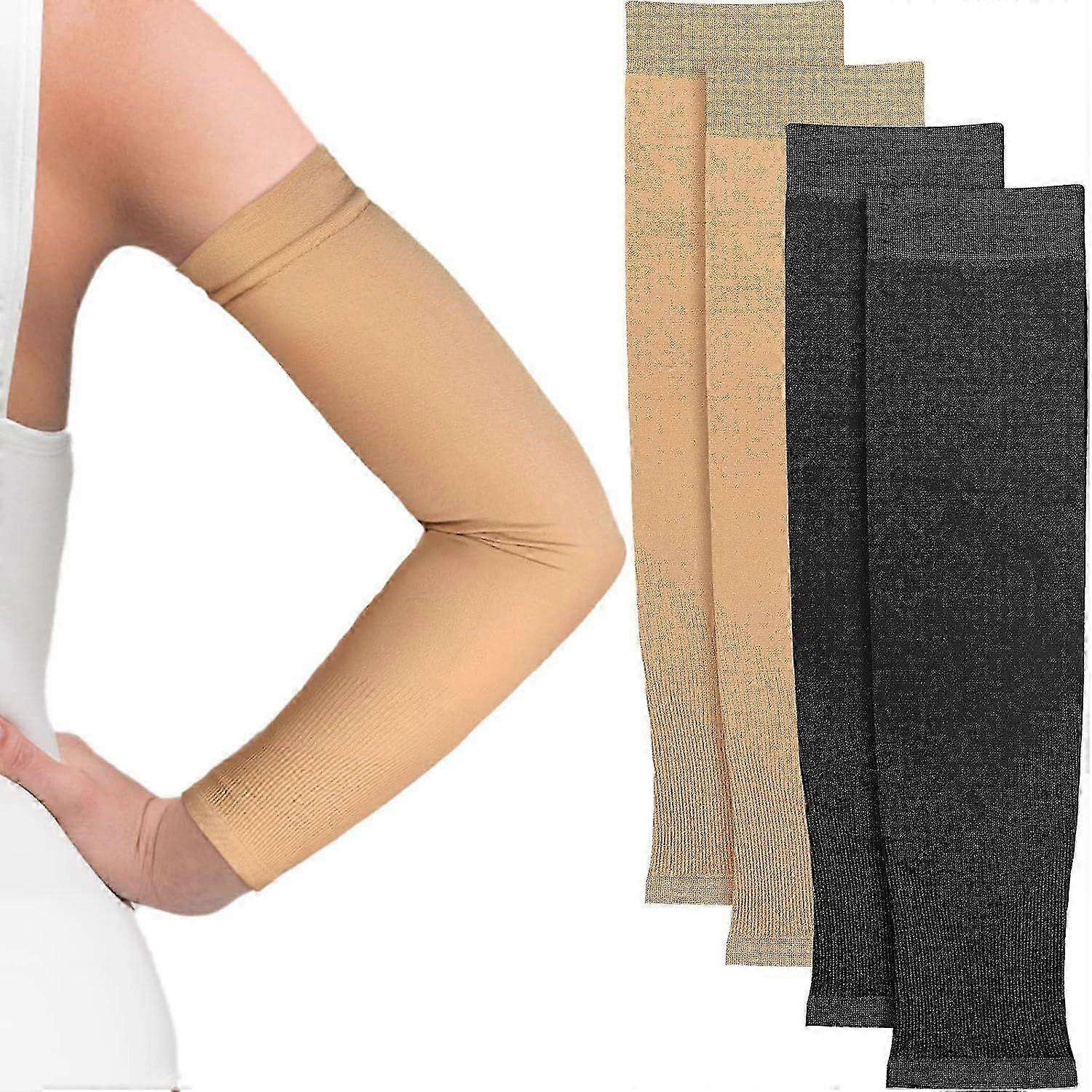 2025 Latest Model 2 Pairs Full Forearm Tattoo Cover Up Compression Sleeves Band