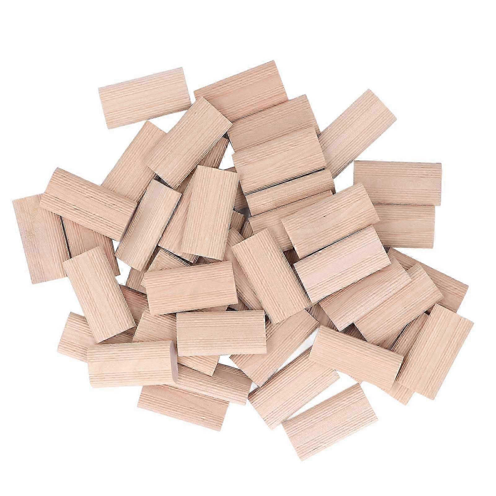 50PCS Beech Wood Dowel Stopper Insertion Block for Furniture Splicing 10x24x50MM