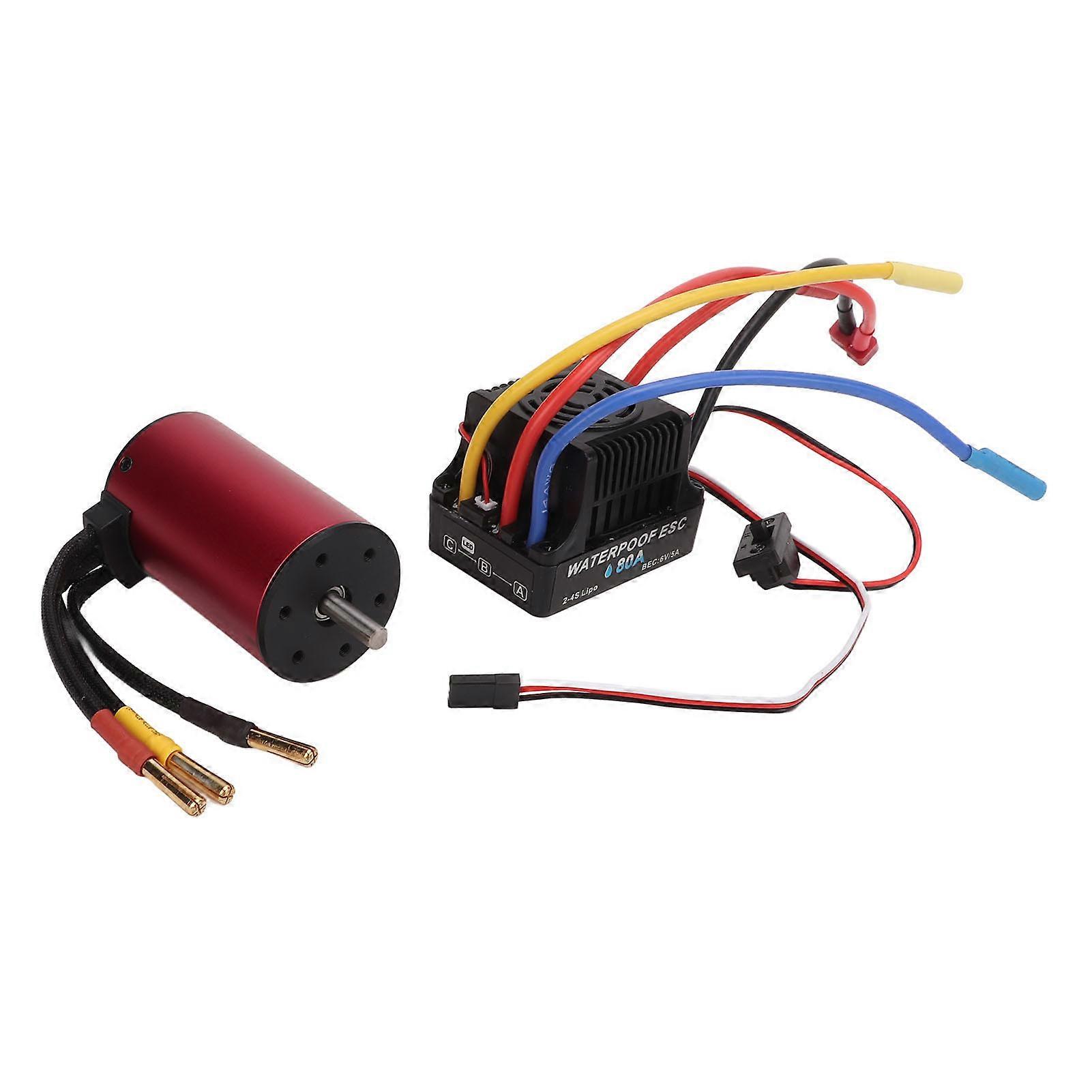 S3660 4200KV Brushless Motor 80A ESC Brushless Electronic Speed Controller Set for 1/8 1/10 RC Car