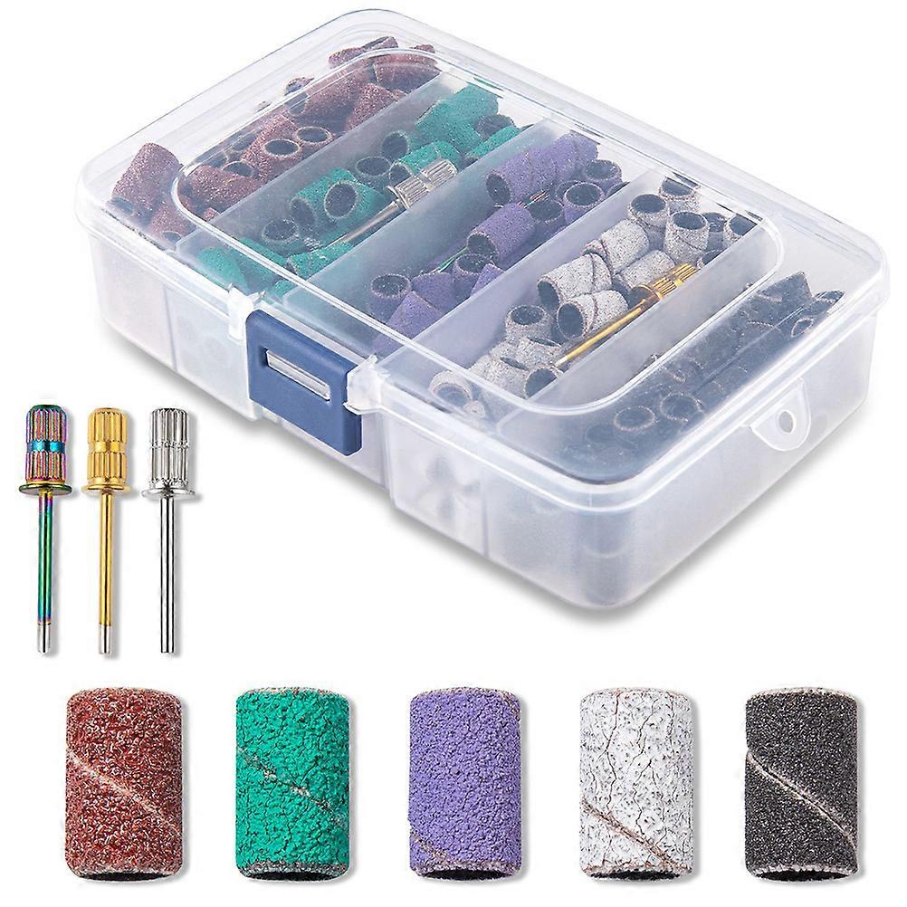 Nail Drill Sanding Attachment Polish Smooth Shape Shorten Remove Gel Nails 250Set