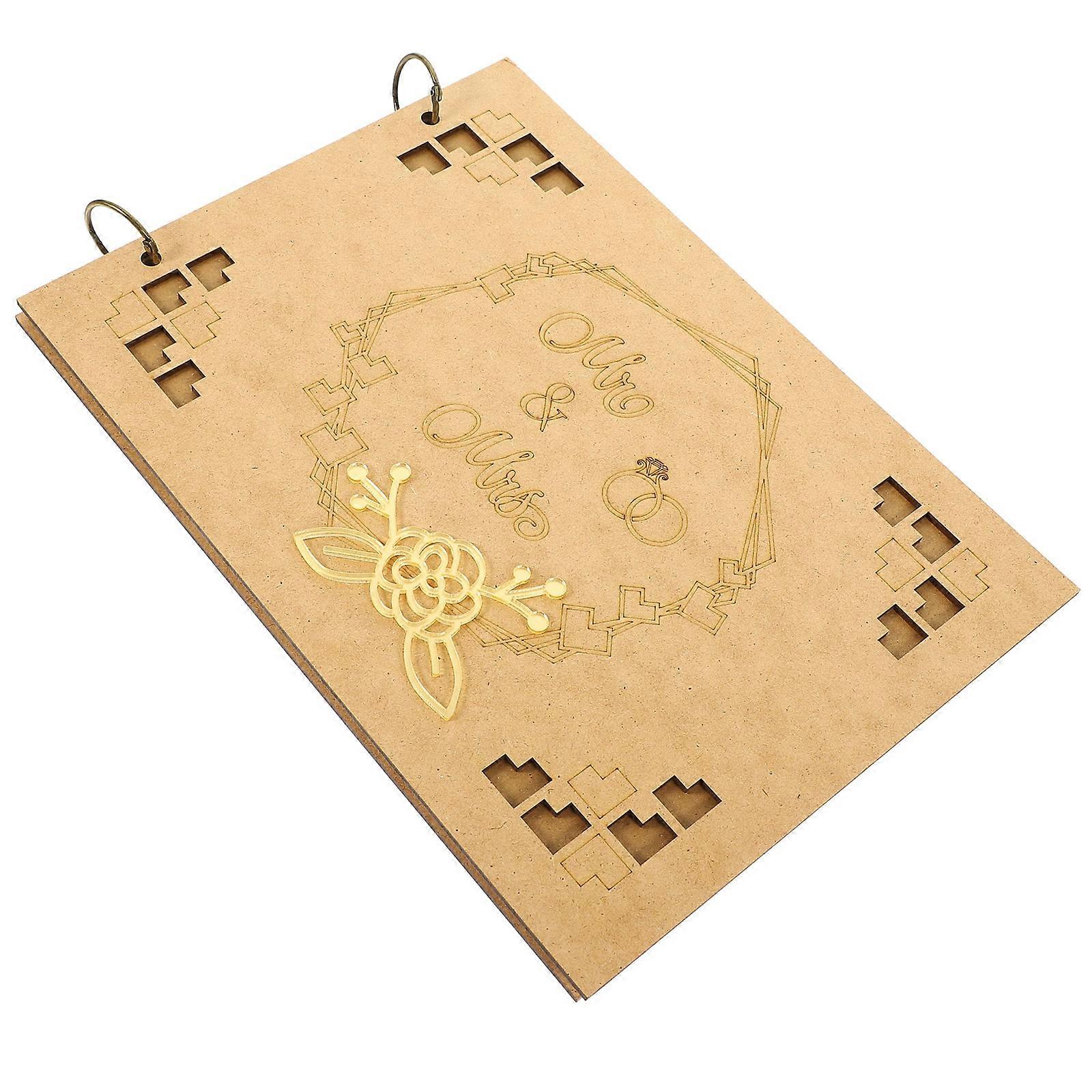 Rustic Guest Book Wish Recording Brown Color 10.41X7.47IN 1Pack