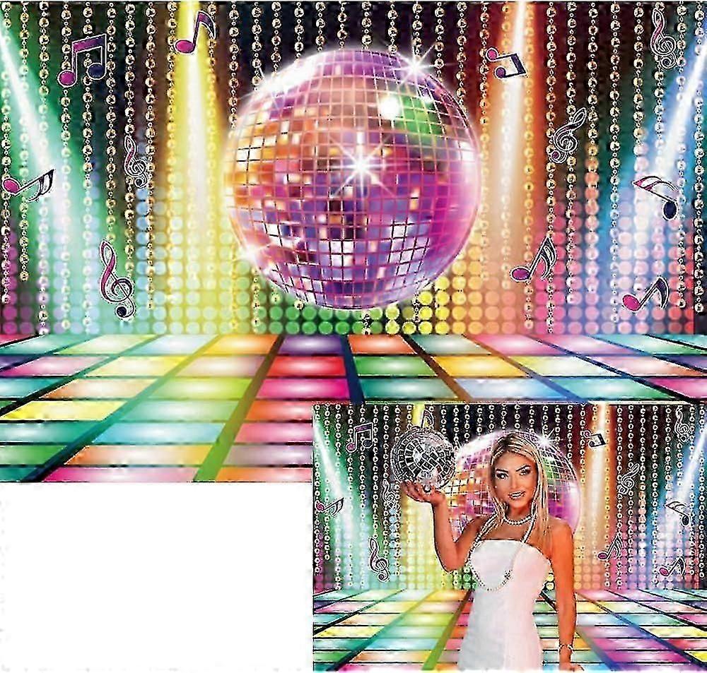 2025 Latest Model Disco Background 80s 90s Party Background 120*80cm Colorful
