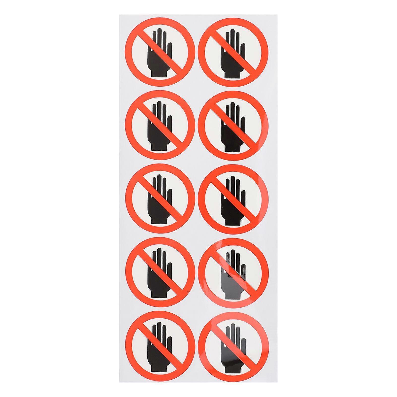 1 Sheet Adhesive Do Not Touch Warning Stickers for Machines and Devices Peel and Stick Vinyl Decals for Walls and Tools Safety Warning Sign Stickers