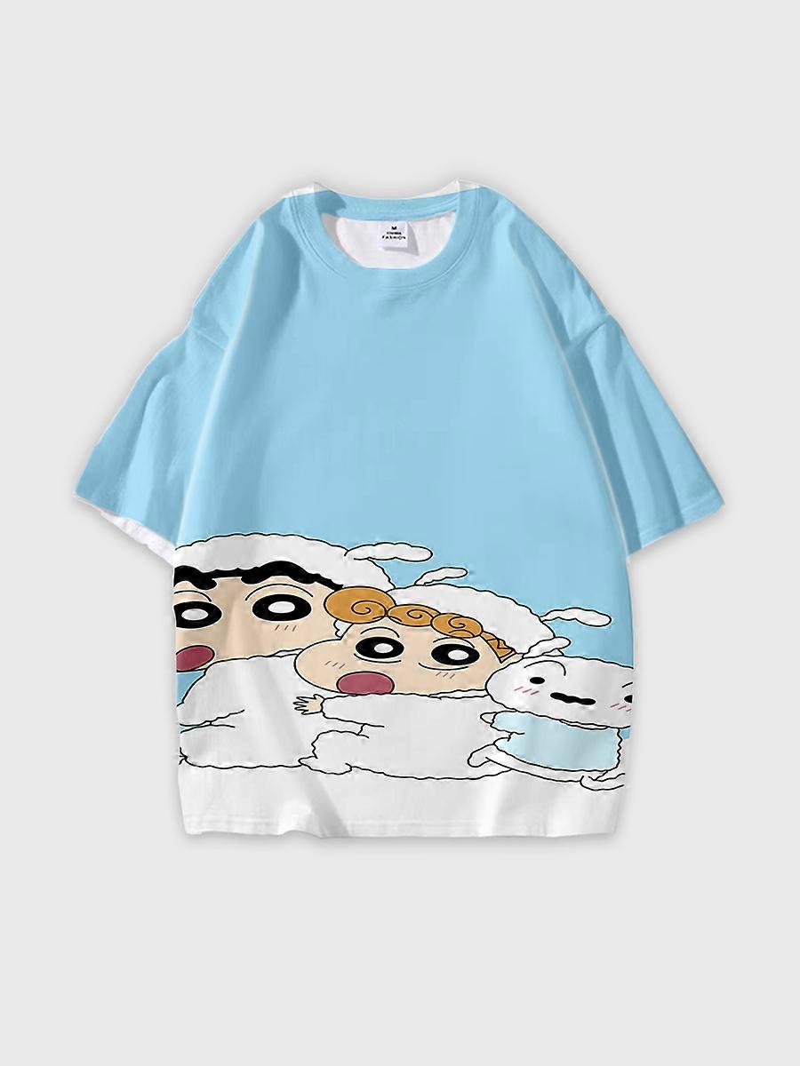 T-shirt round neck Pattern loose short sleeve JW116