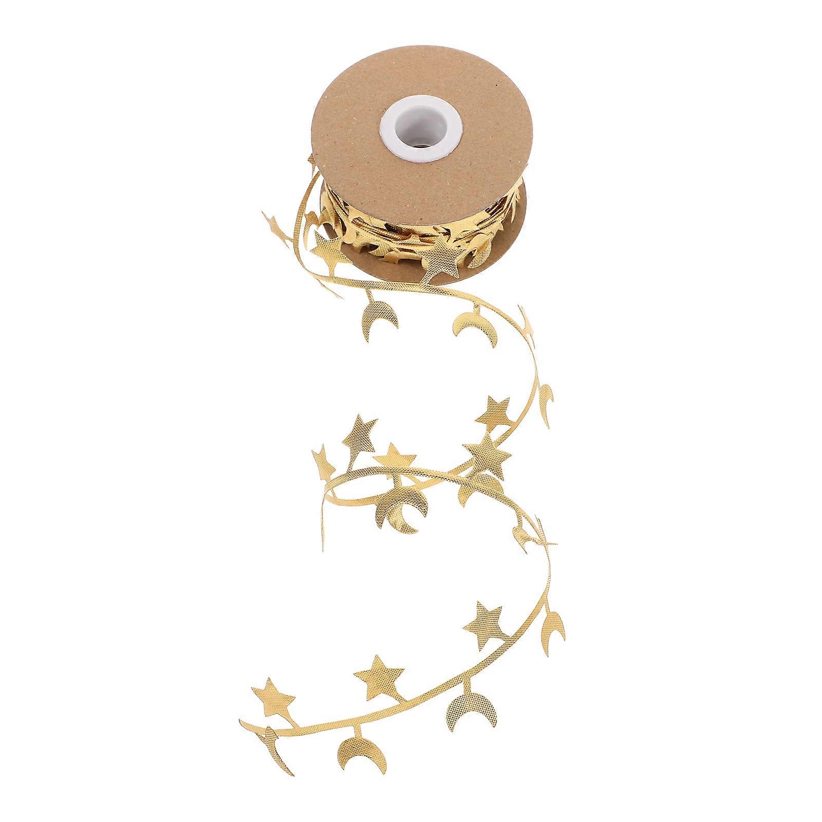 Star and Moon Craft Ribbon Trim for DIY Decorations – Aesthetic Home & Party Embellishment for Christmas, Thanksgiving, and Gift Wrapping