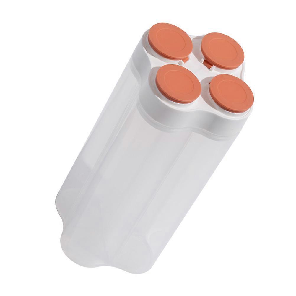 Small Cereal Container Plastic Food Storage Box With Lid White Dried Grains Jar Kitchen Storage 4.7×4.7×10.8in 1Pack