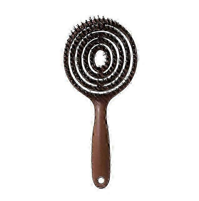 Halovida Detangling Hair Brush, Double Layer Design with Boar Bristles, Scalp Massage Brush, Chrome