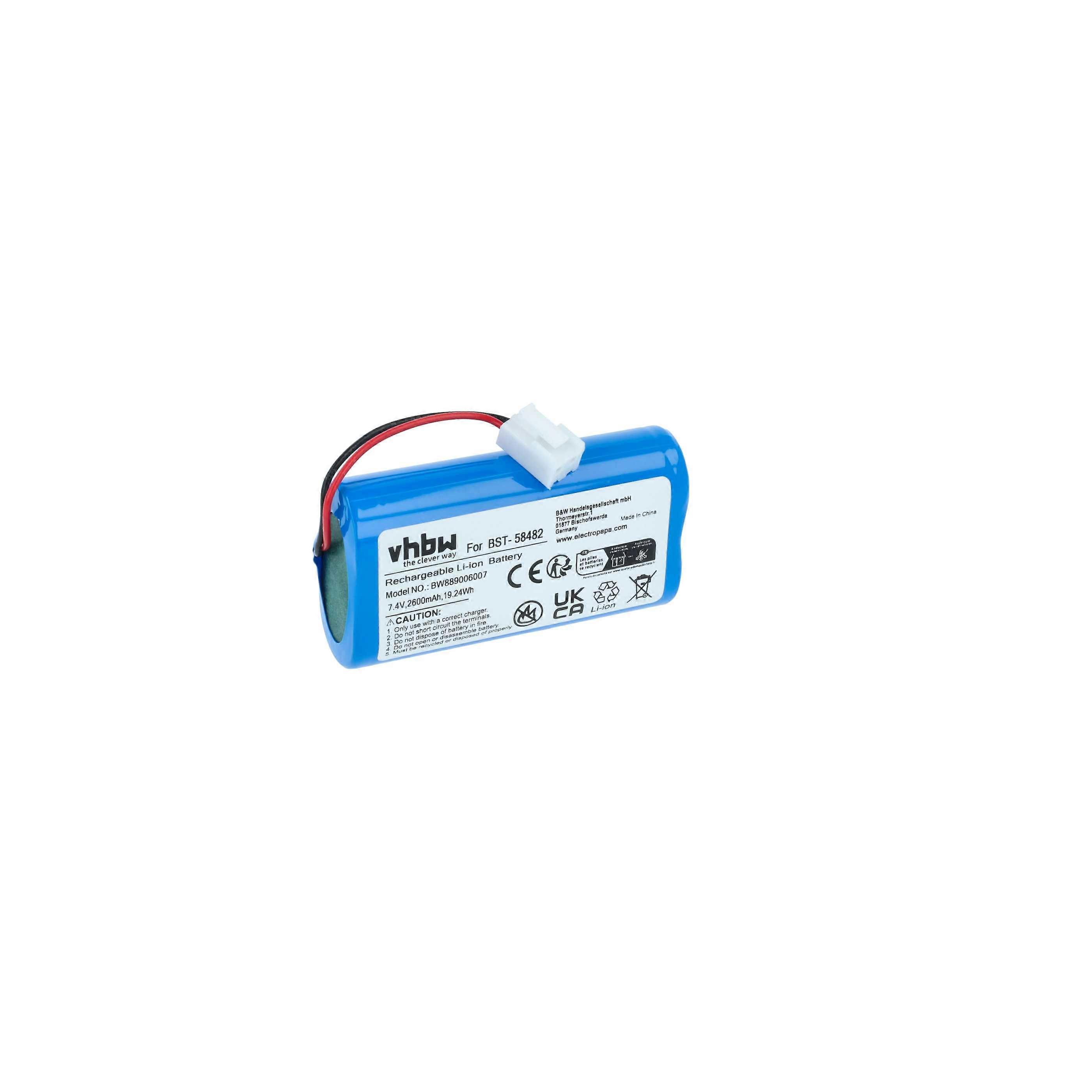 Bateria vhbw compatível com aspirador de piscina Flowclear (2600 mAh, 7,4 V, Li-Ion)