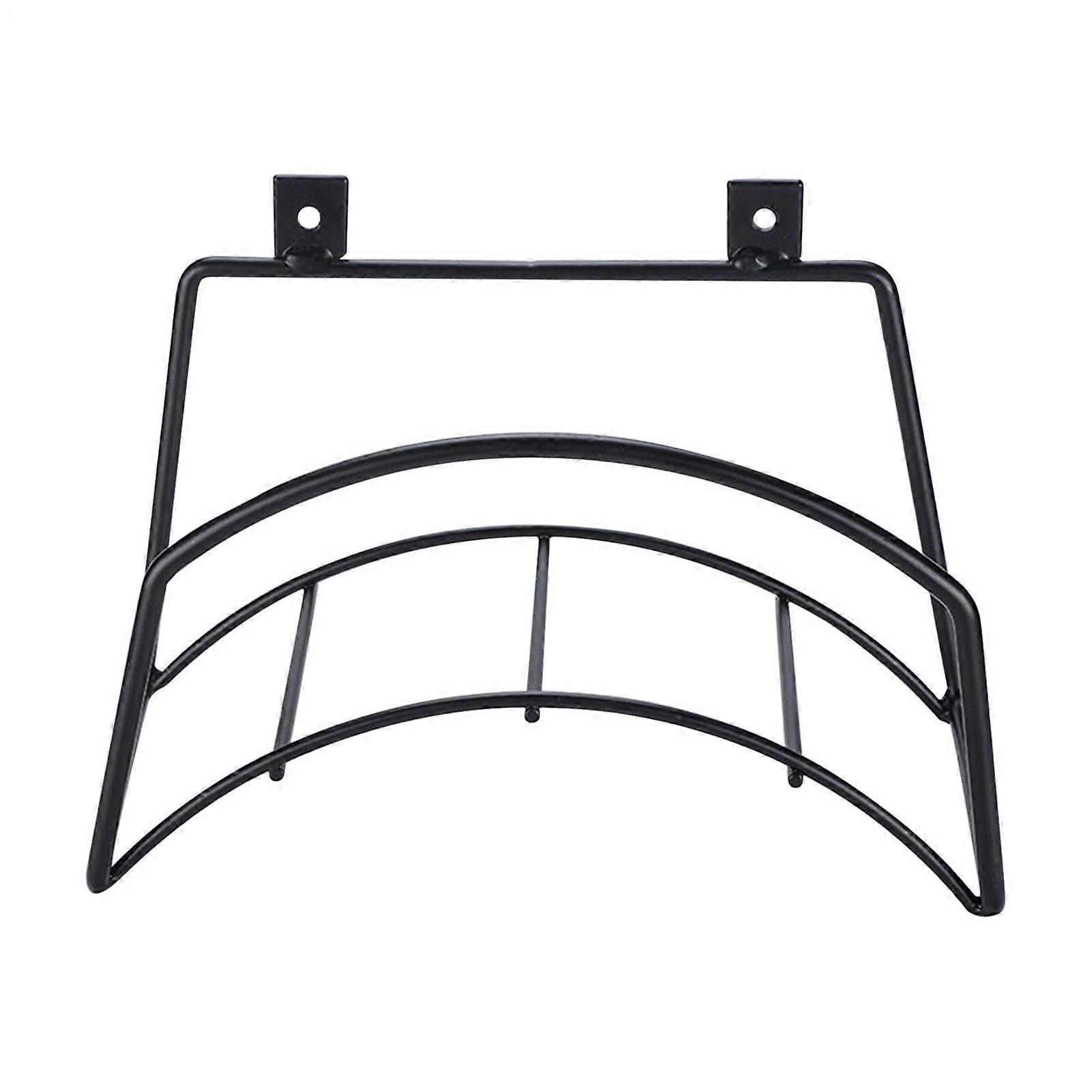 Metal hose organizer bracket, weatherresistant garden tool storage rack with hooks for outdoor use.