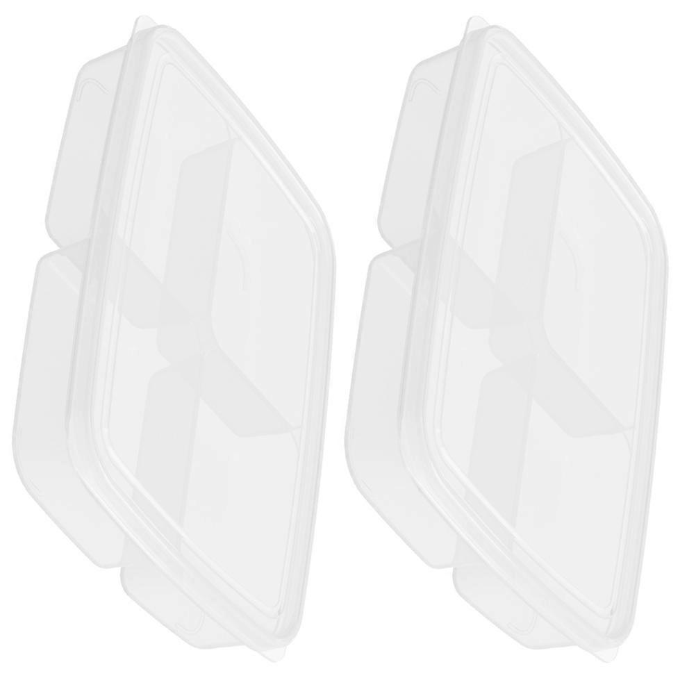 Transparent PP Fridge Compartment Box for Food Storage Stackable Freshkeeping Container 2pcs