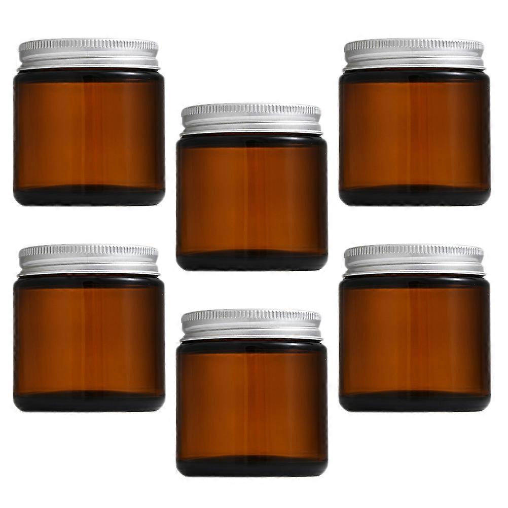 6pcs Amber Glass Candle Jars with Lids – Reusable Containers for DIY Candles, Storing Spices, Ointments, and Craft Projects