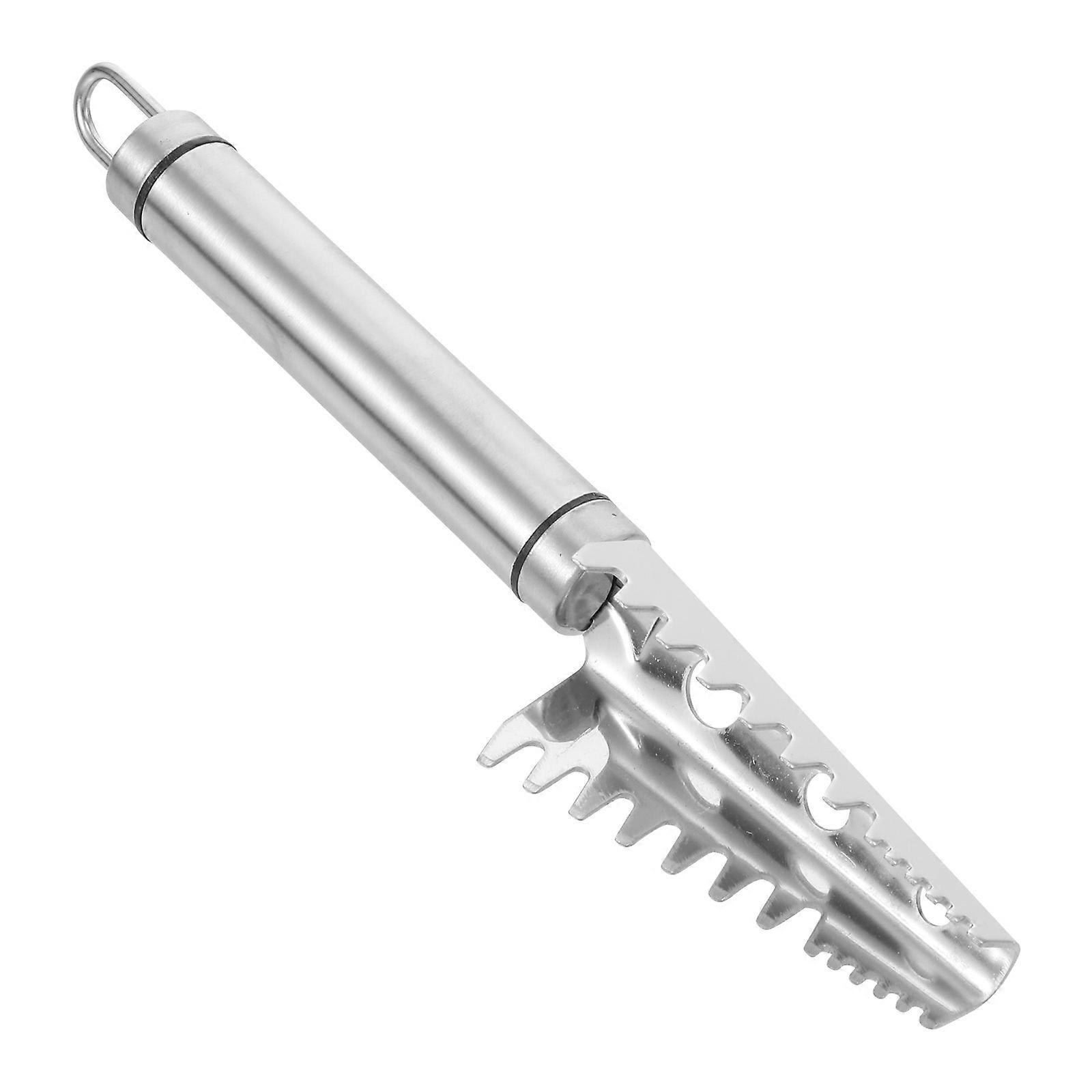 Stainless Steel Fish Scale Remover Tool for Home Use with Ergonomic Handle and Design, Silver, 1pc