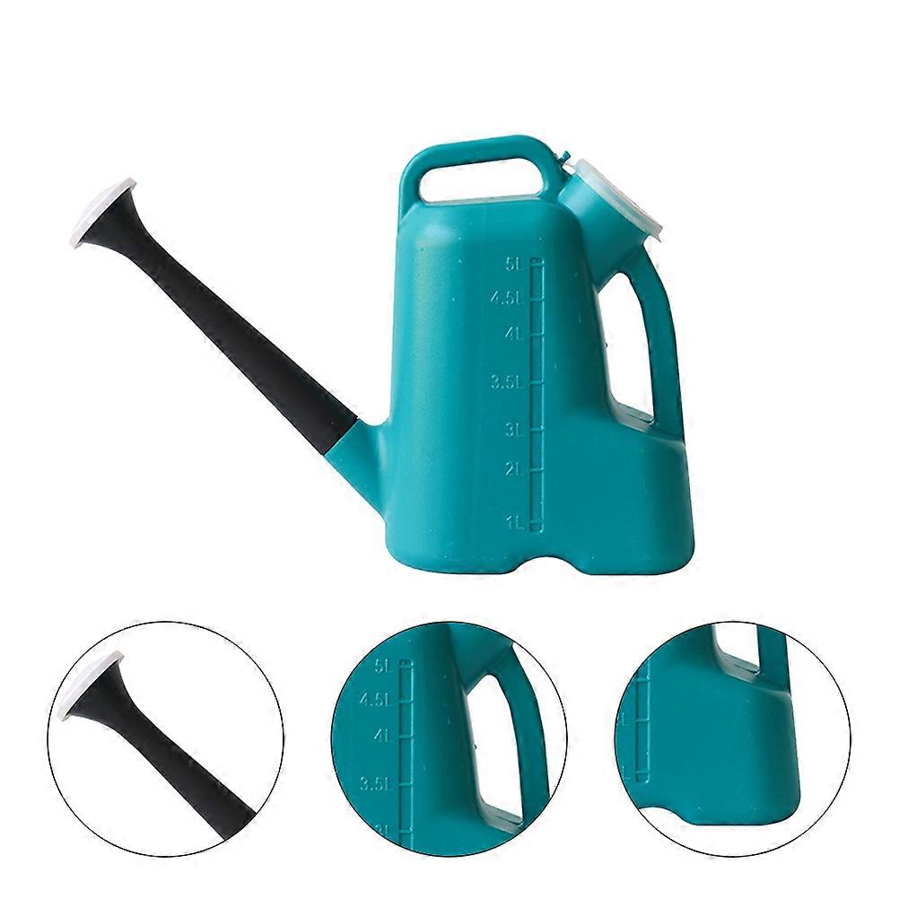 Blue Plastic Watering Can for Home Gardening with Long Nozzle Design and Lid 1Pc