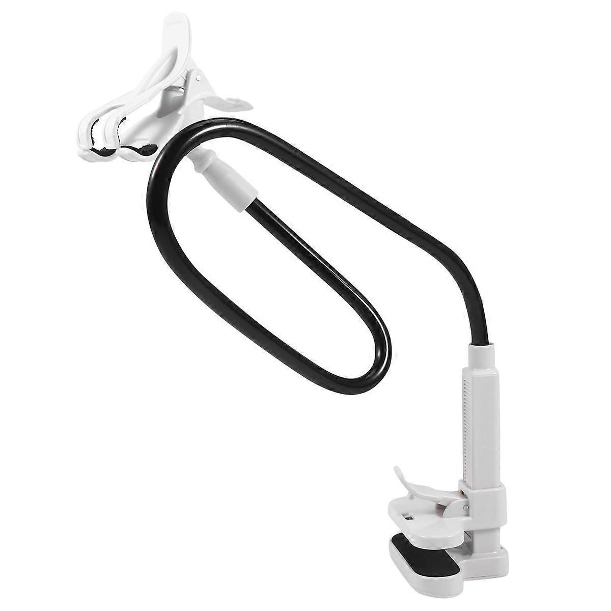 Gooseneck Phone Holder with Clip Base Flexible Long Arm Bracket for Cellphone Tablet E Reader 1 Set Black