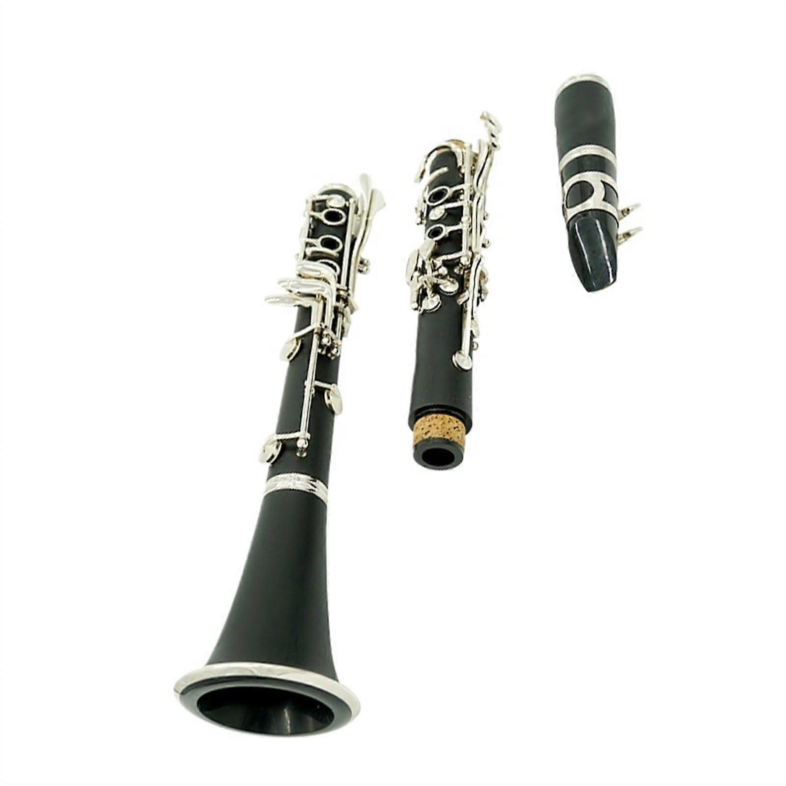 Student Clarinet BClarinet with 17 Keys and Two Sections of Bakelite for Beginners and Professional Performance Clarinet Instruments (B)