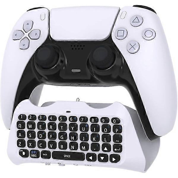 PS5 Wireless Bluetooth Game Chatpad Keyboard, 47 Keys - Built-in Speaker & 3.5mm Headphone Jack Compatible with DualSense Controller