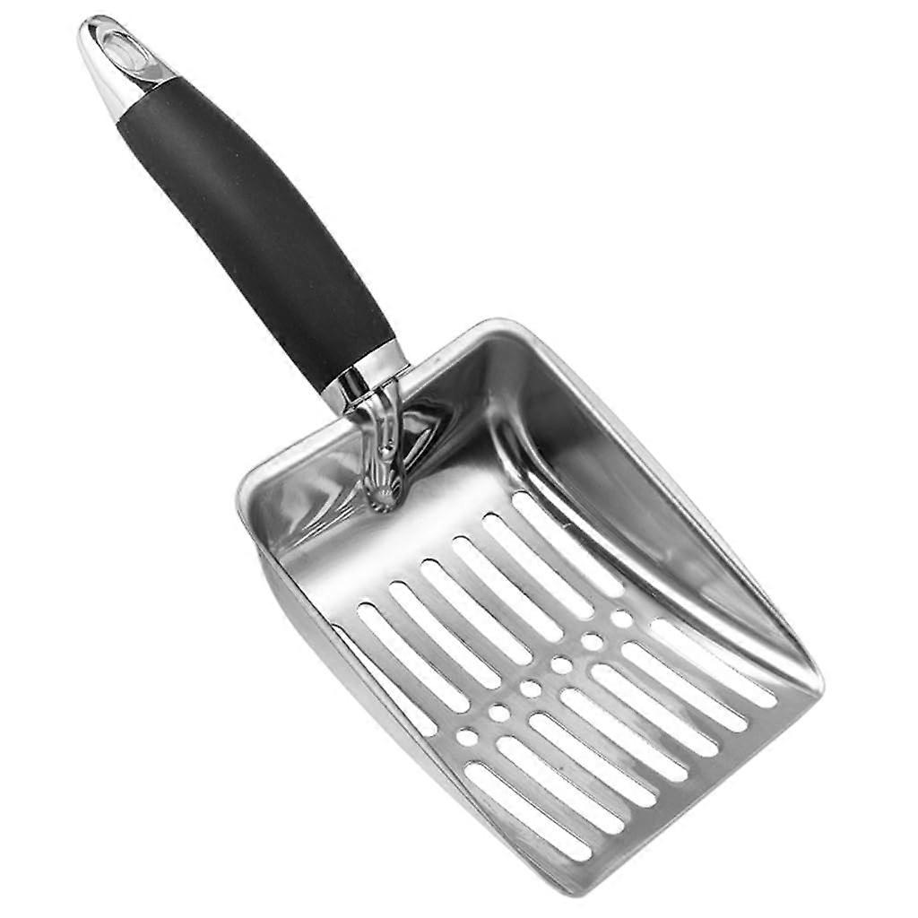 Cat litter scoop, smooth metal, sifting scoop, hollow, metal handle, poop scoop