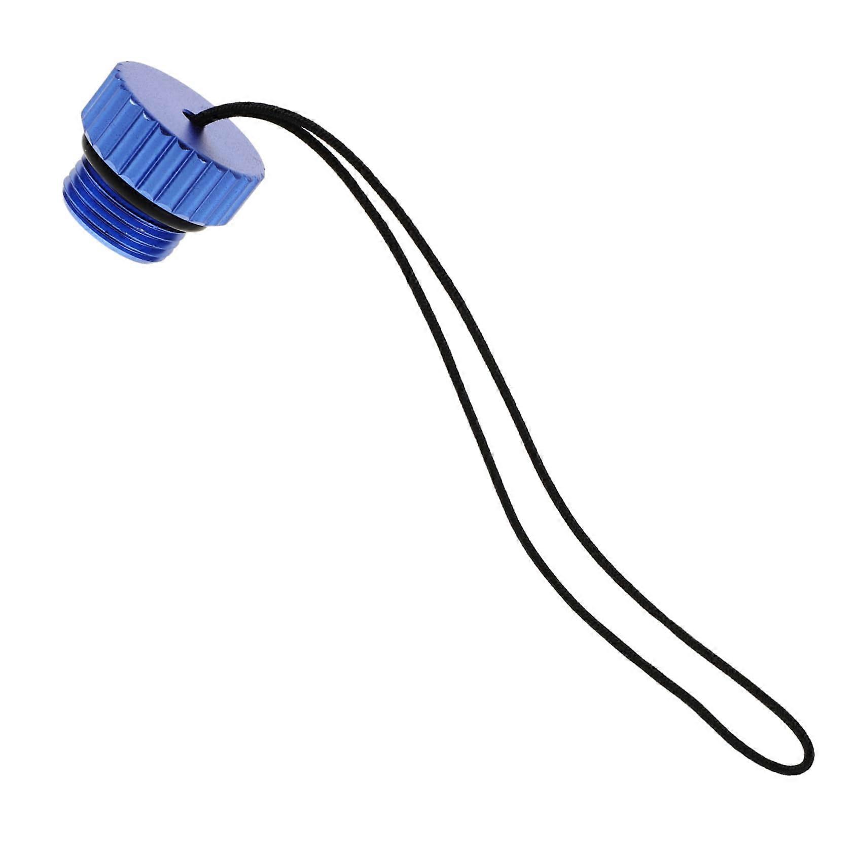 2 x Dust Plugs for Diving Bottle Gas Cap Threaded Plug 6061 Aluminum Blue