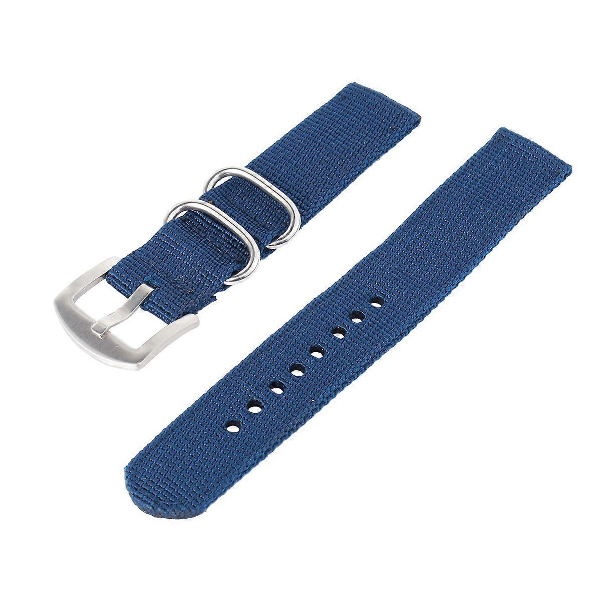 Comfortable Nylon Watchband Wrist Strap Replacement For Men And Women In 20Mm Blue Color 1Pcs