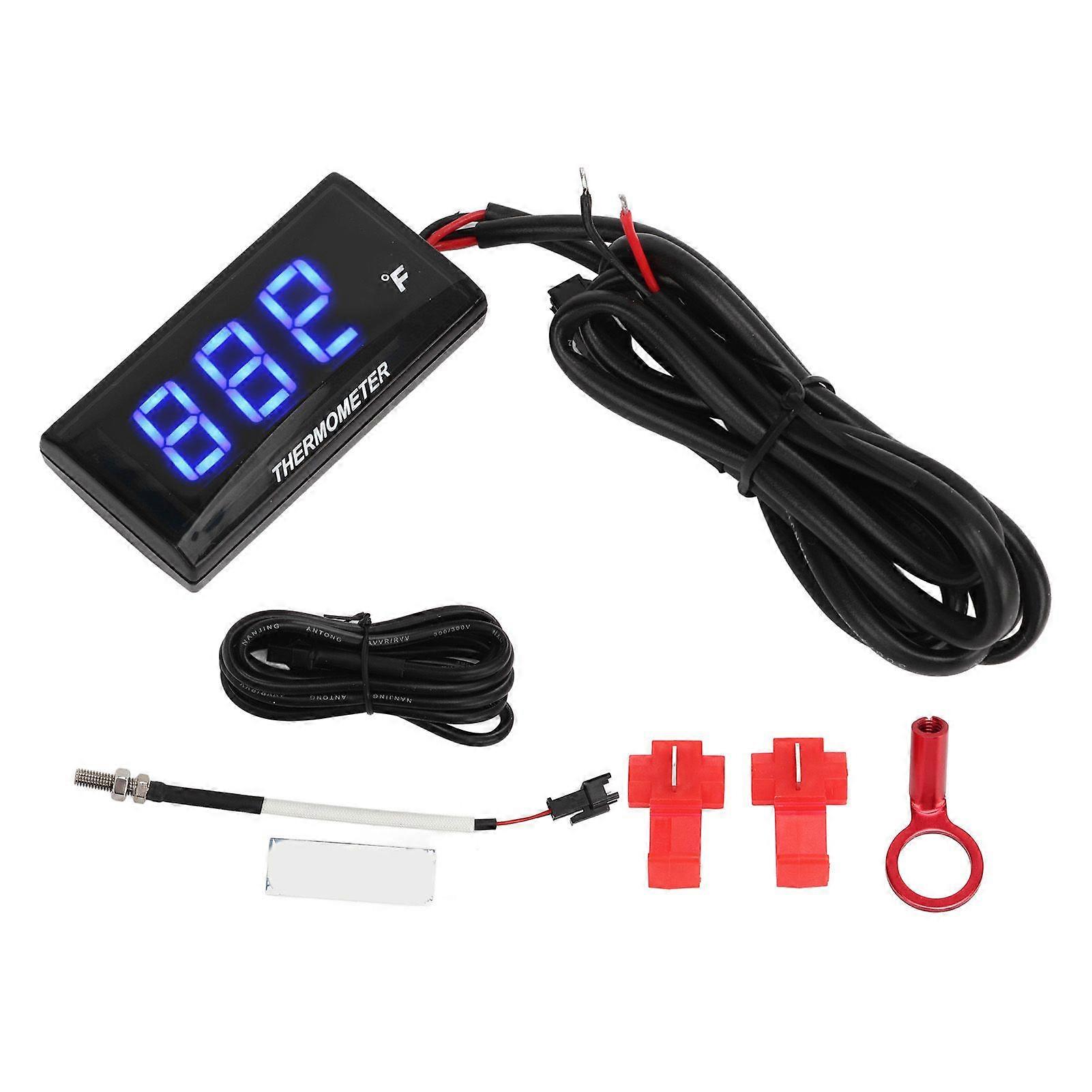 Waterproof motorcycle temp meter LCD with spark plug adapter DC12V