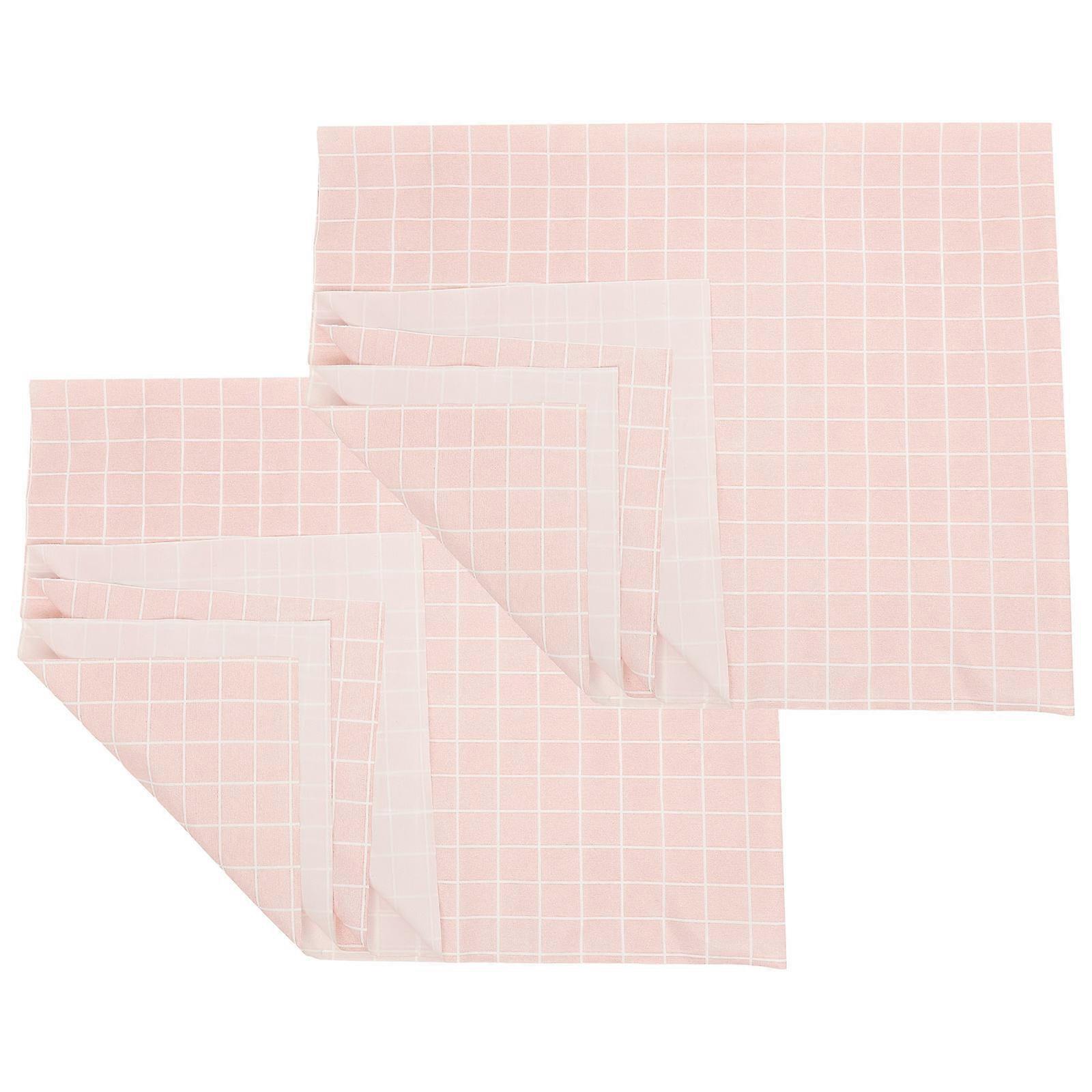 Moisture-Proof Plaid Table Cloth 2Pcs Dining Table Cover Perfect For Home Decoration In Pink Color And Protective