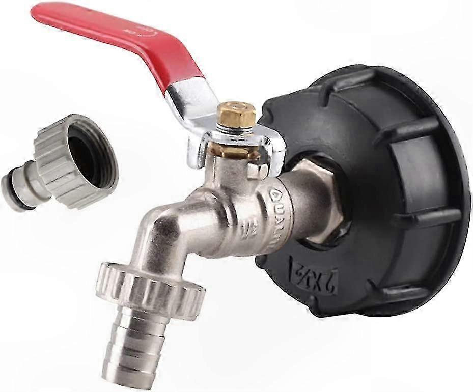 Brass IBC Tank Adapter with S60X6 Connection for 1.27cm Hose Fittings and Garden Faucets