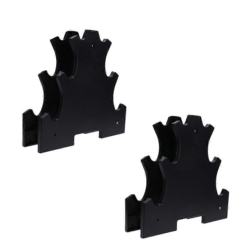 Dumbbell Holder Prevent Dumbbells From Rolling Fitness Training Black ABS Simple Design 2Pcs