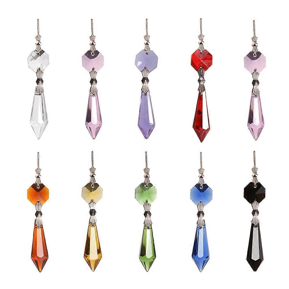 DIY Lamp Prisms 40Pcs Delicate Design Octagon Bead Crystal Decoration For Chandeliers And Ceiling Lights