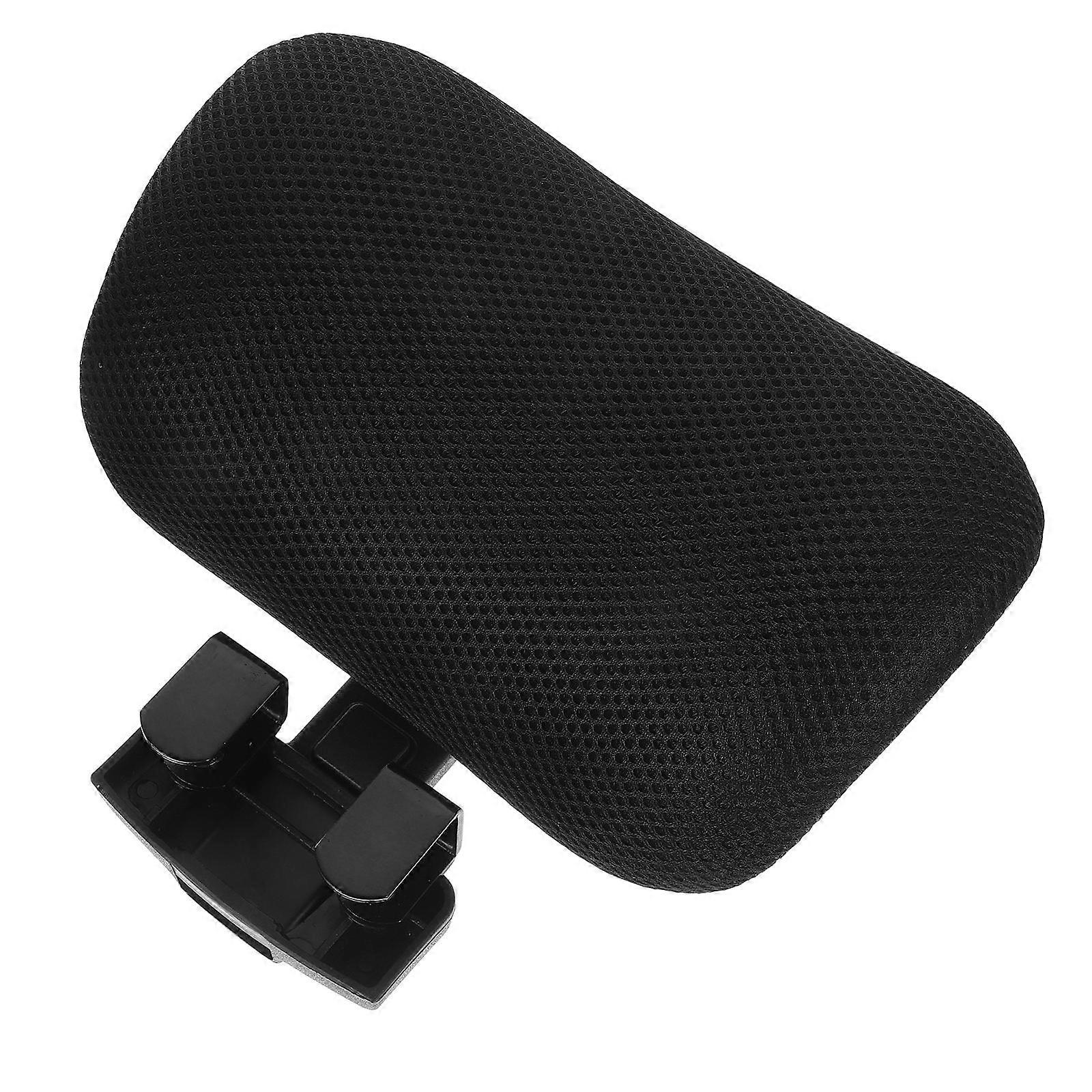 Adjustable Head Pillow for Computer Chairs Office Use Neck Protection Adults Comfortable Black Plastic Nylon 1 Set