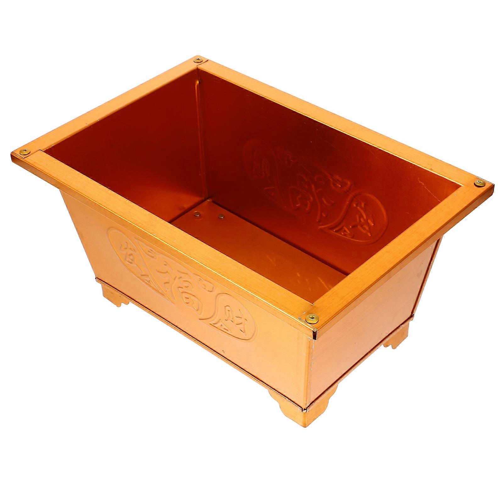 Home Altar Incinerator Can Bin For New Year Celebrations Traditional Style Golden Color 1Pack