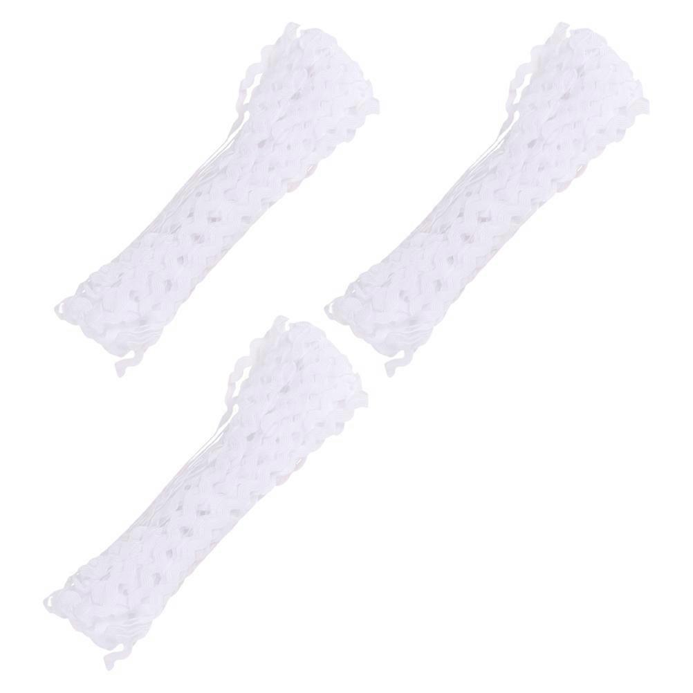 Wave Bending Fringe Trim Ribbon 3Pcs For Handmade Items Decoration Crafted From Polyester Material In Wave Shape