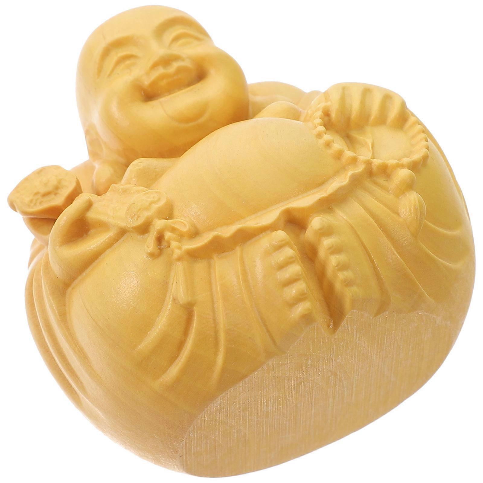 Maitreya Buddha Adornment for Decoration Use with Synthetic Material 6 5 Inches