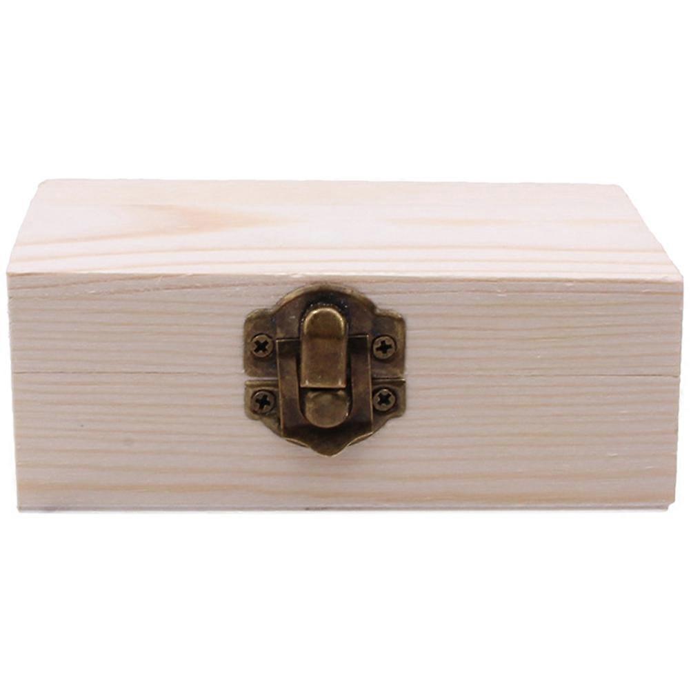 Durable Small Wooden Box for Decor Light Yellow Storage Container with Lid 4.7 x 3.2 x 2.0 Inches