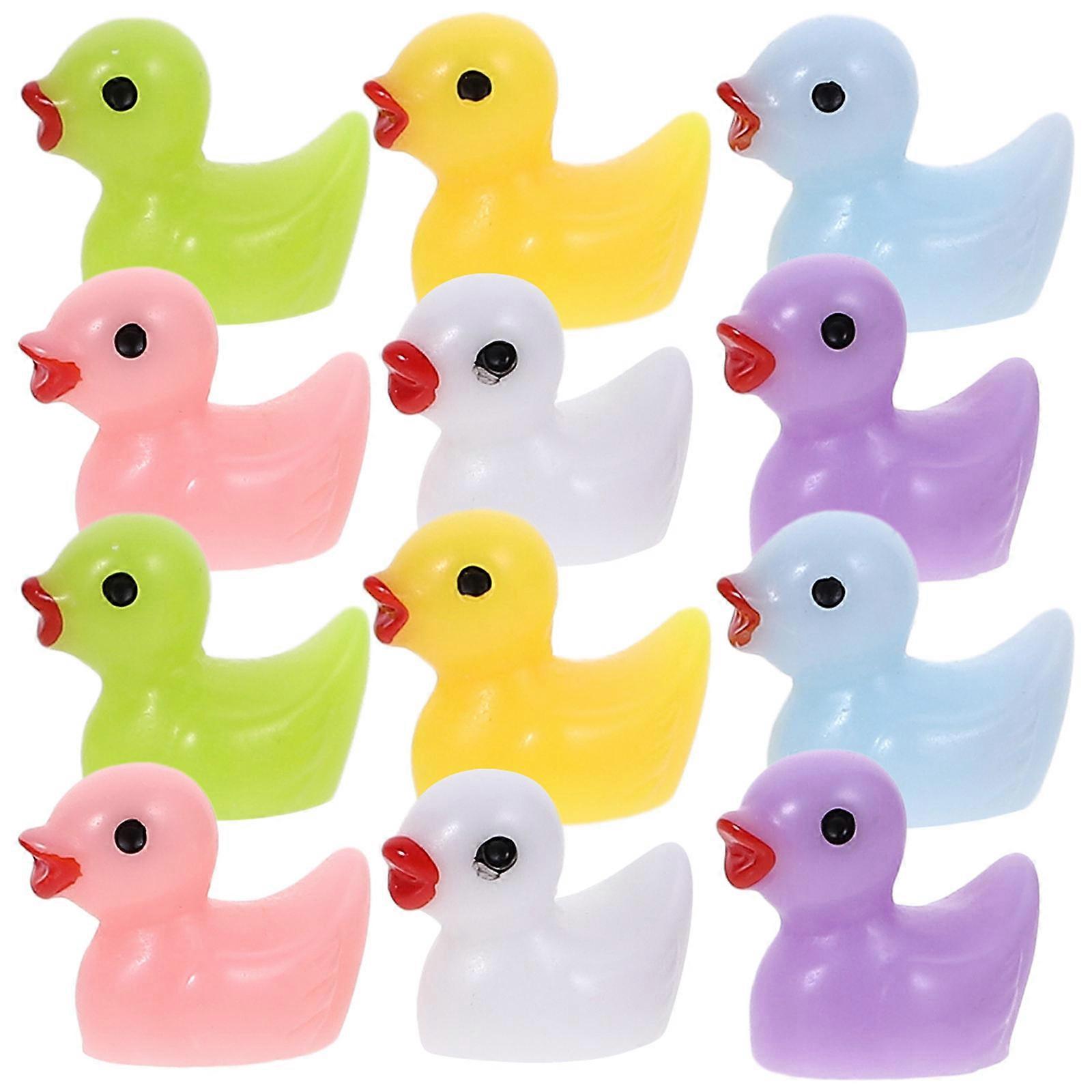 200pcs Mini Resin Duck Figurines – Adorable Candy Colored Ducks for Miniature Garden Scenes, DIY Projects & Party Decorations