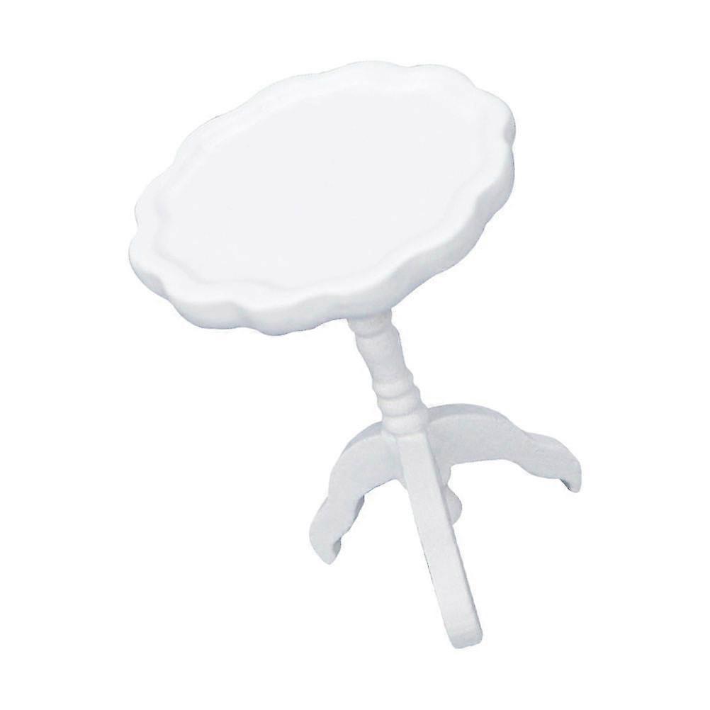 The **"Scale Mini Round Table White Lace Edge Dollhouse Coffee Table for DIY Model Decoration"** is a charming, intricately designed miniature table