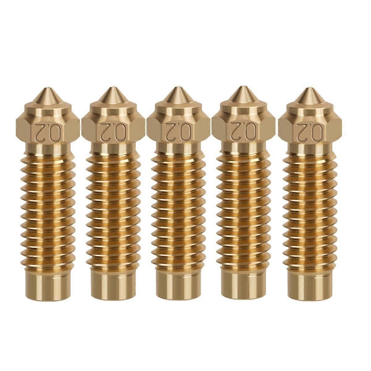 5PCS for Neptune 4Plus/4Max Brass Nozzle 0.2mm High Temperature Nozzle for 1.75mm PLA/ABS/PETG/TPU/PC/PP/Nylon/