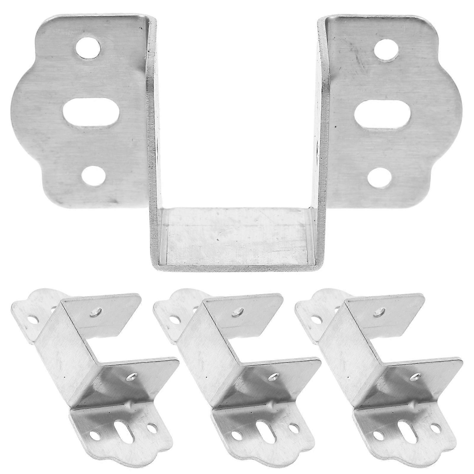 Easy Installation Bed Rail Brackets For Footboard And Headboard Silver Color U Shape Design 4Pcs
