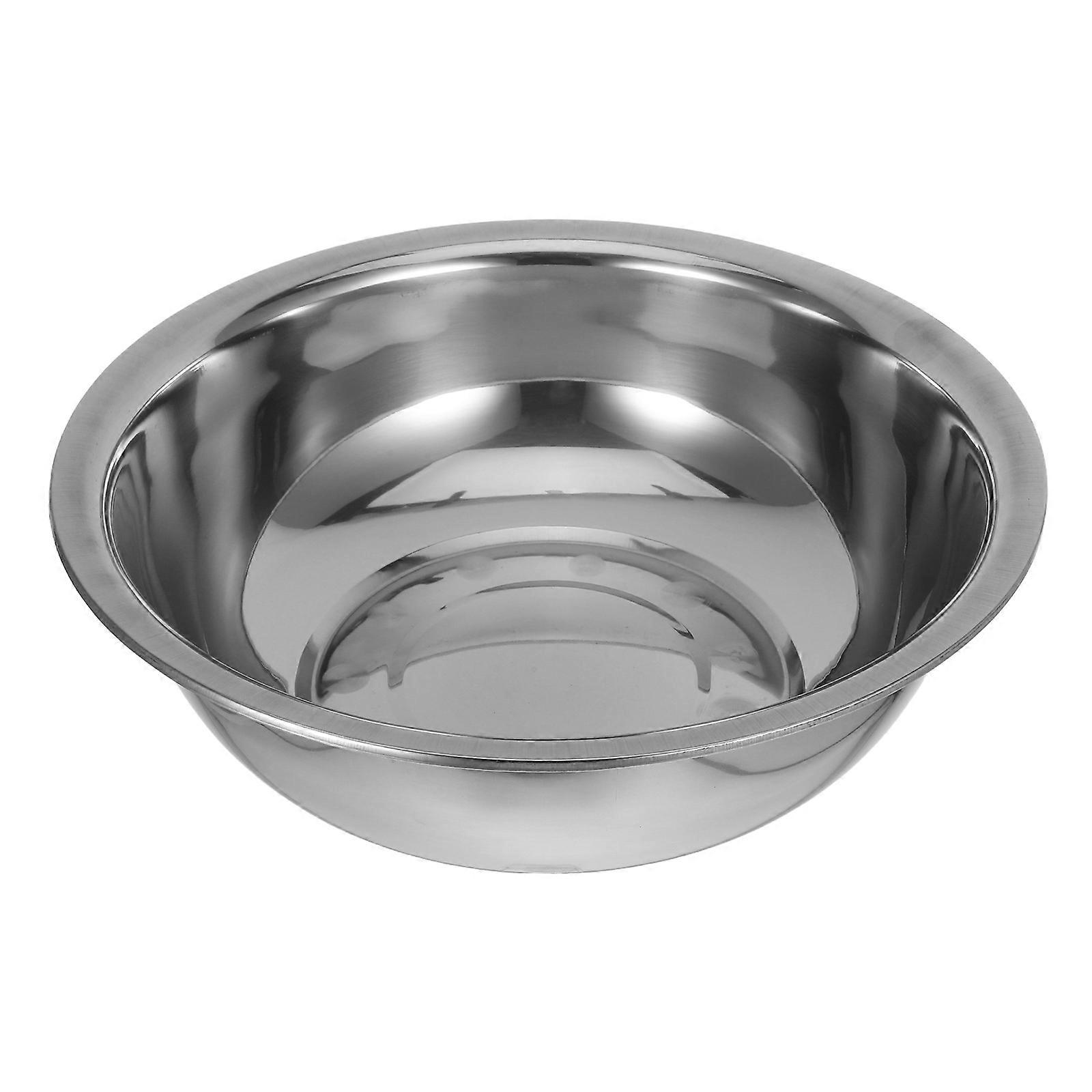 Extra Large Stainless Steel Mixing Bowl with Flat Base for Mixing, Serving, and Vegetable Washing – , Versatile Kitchen Essential with Smooth Grip