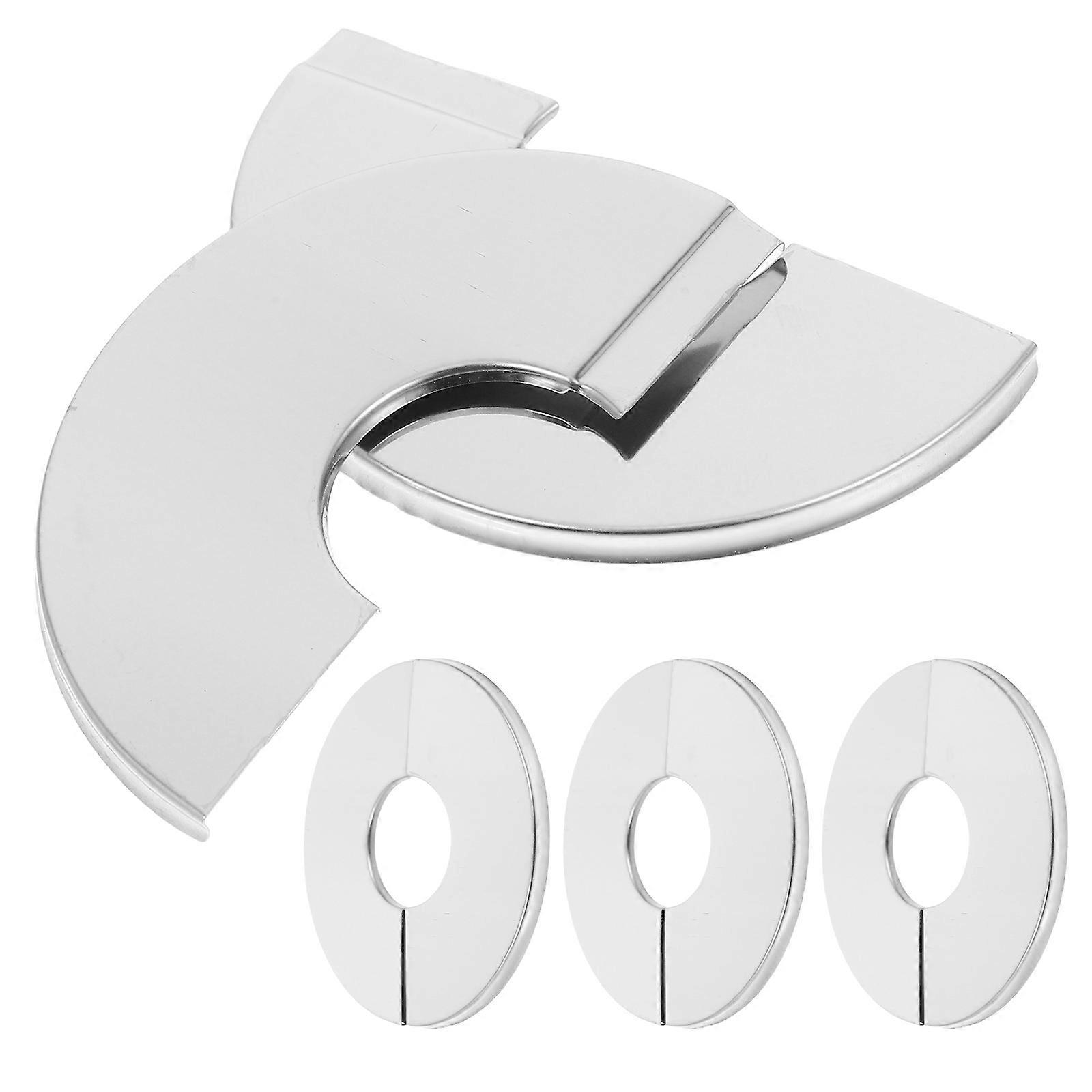 4pcs Stainless Steel Wall Split Flange Wall Cover Plate For Bathroom And Kitchen Pipes Decorative Pipe Hole Cover For Sink And Toilet Round Shape