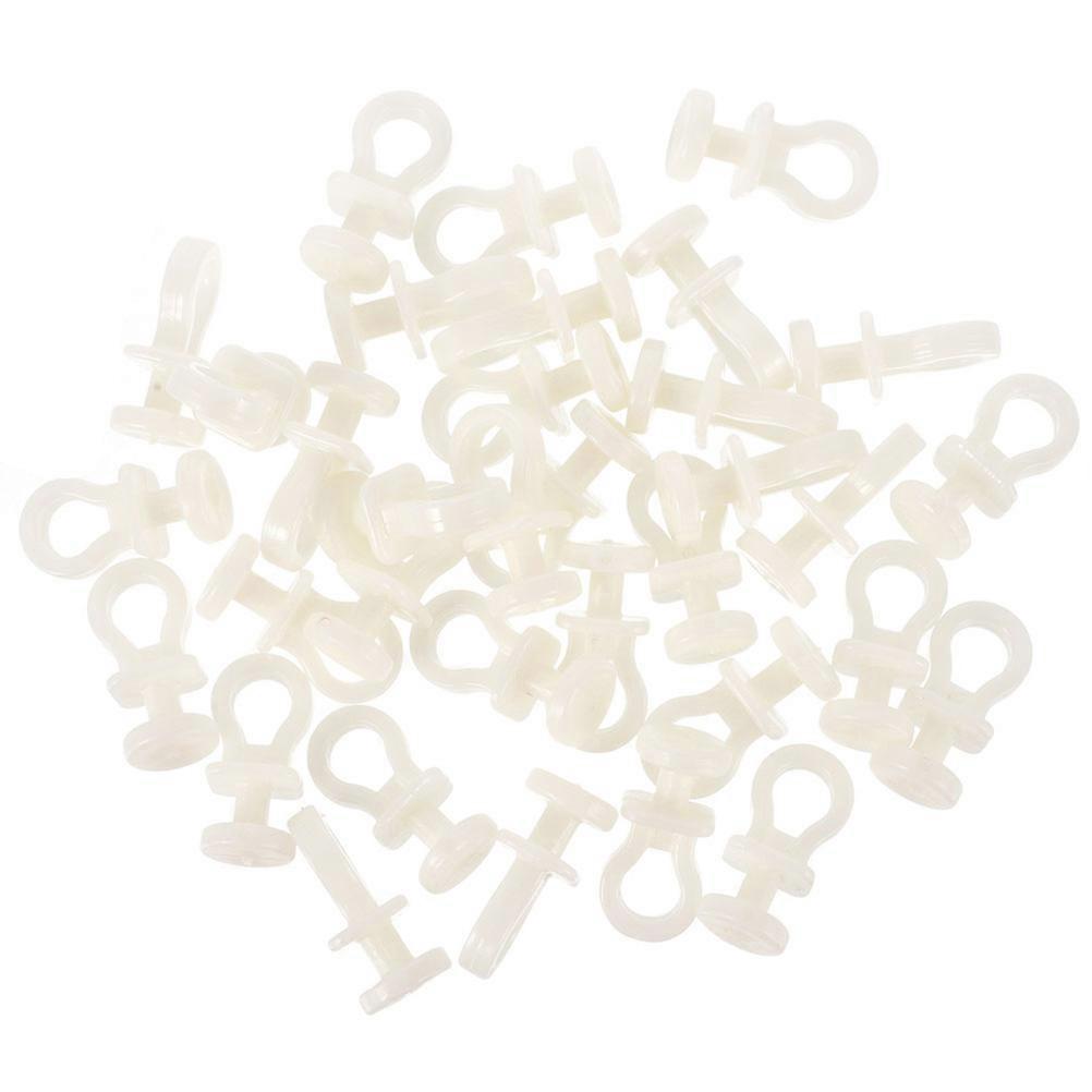 Beige Plastic Curtain Track Rollers for Home Use Smooth Glide Quiet Operation 30pcs