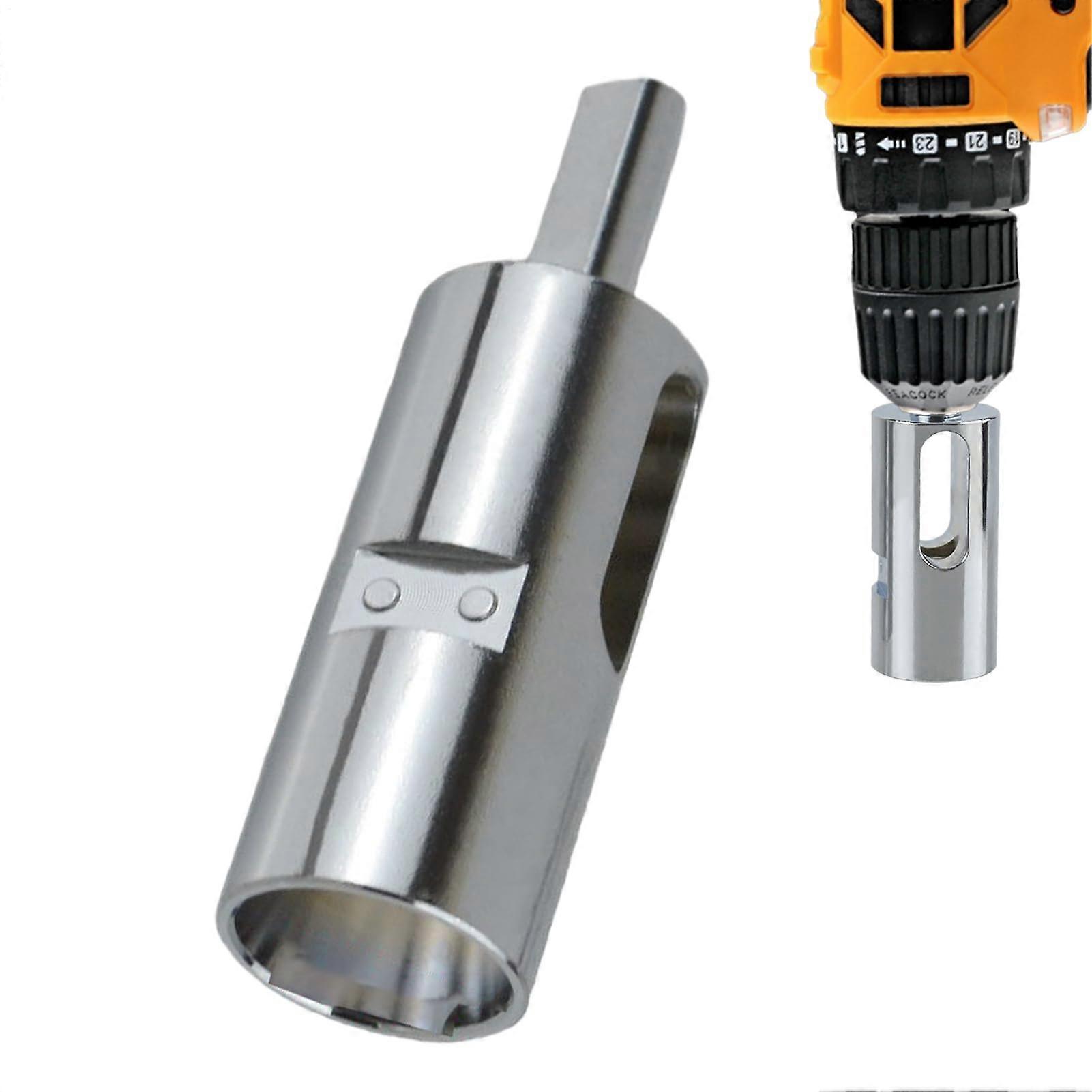 Rotary connector for drill chuck, chain link fence tool triangular shank design