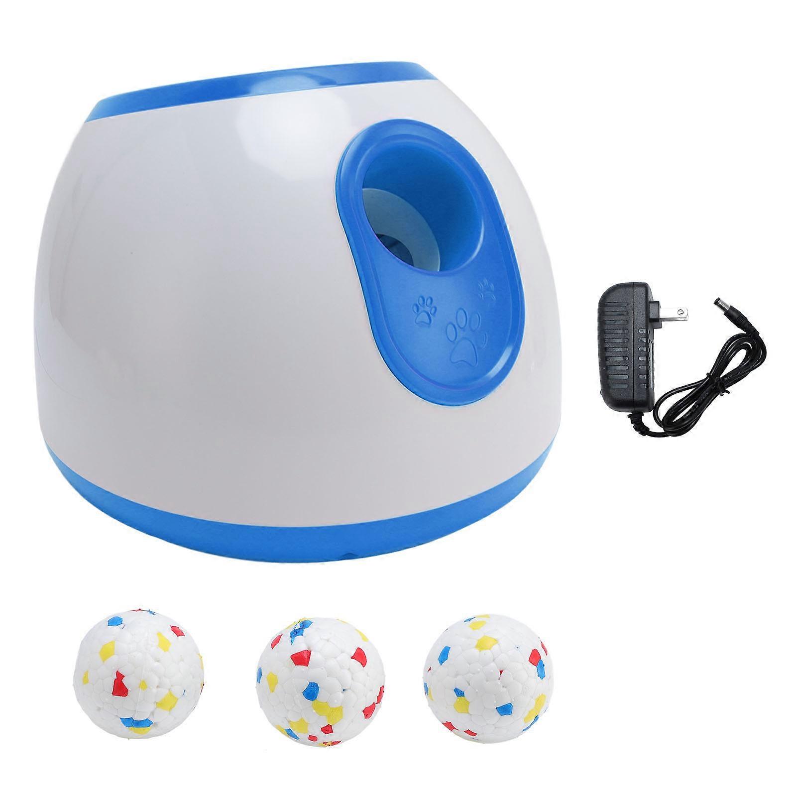 Launcher Three Ranges Portable Automatic Pet Ball Thrower with 3pcs Balls for Interactive Toy Blue